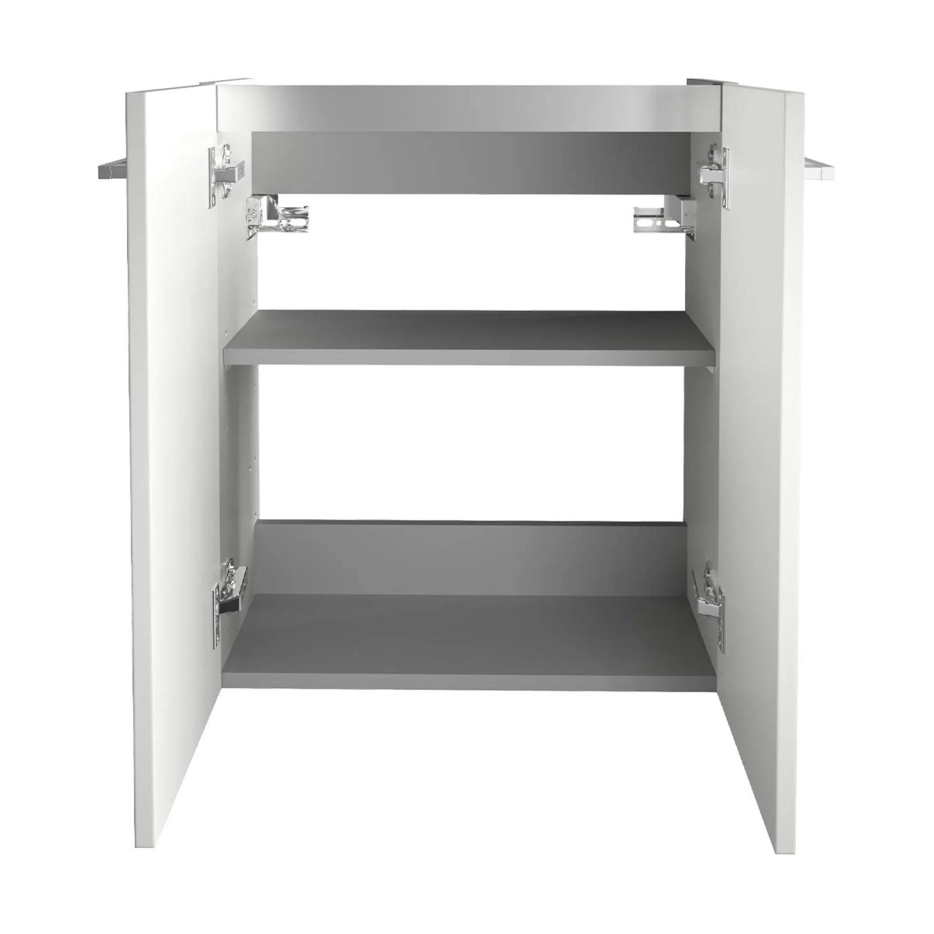 FACKELMANN SBC SCENO Gäste WC Waschtisch Set 55 cm breit, Weiß, Waschbecken Keramik Weiß, Hahnloch links