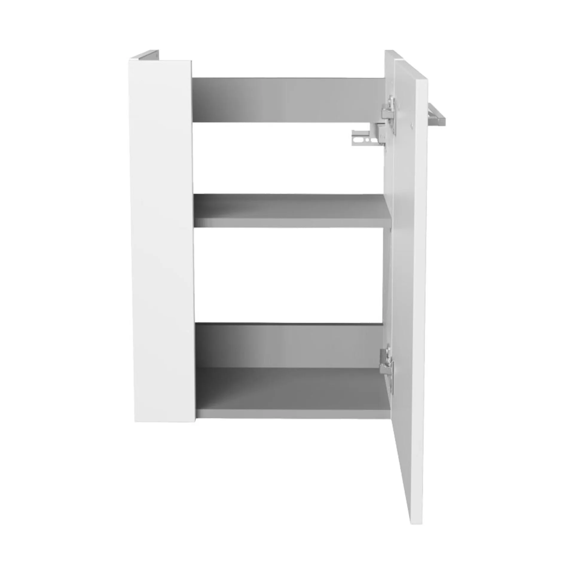 FACKELMANN SBC SCENO Waschbeckenunterschrank Gäste WC 45 cm breit, Weiß, Türanschlag rechts