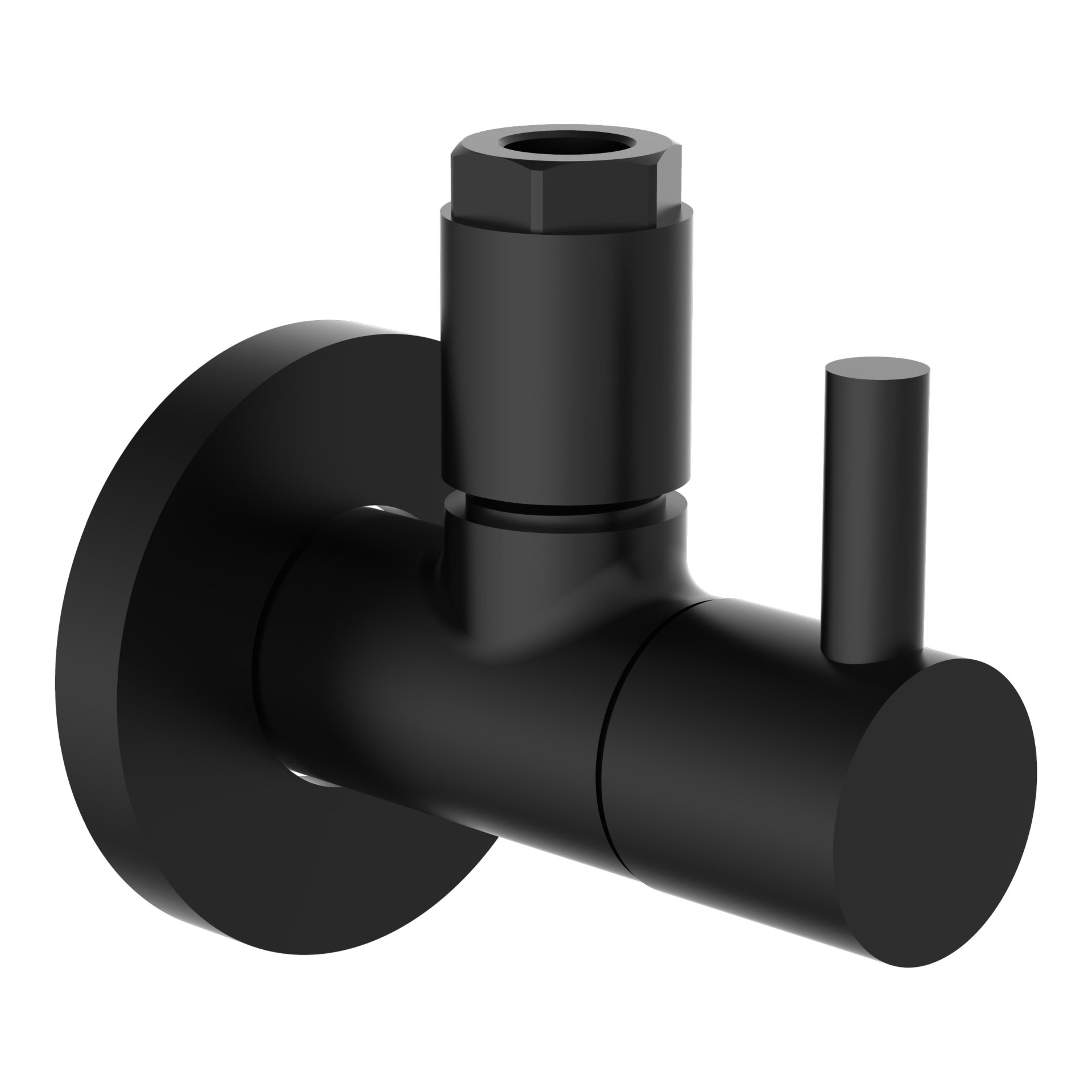 KIRCHHOFF Eckventil, Schwarz, 1/2" x 10 mm, mit Schubrosette