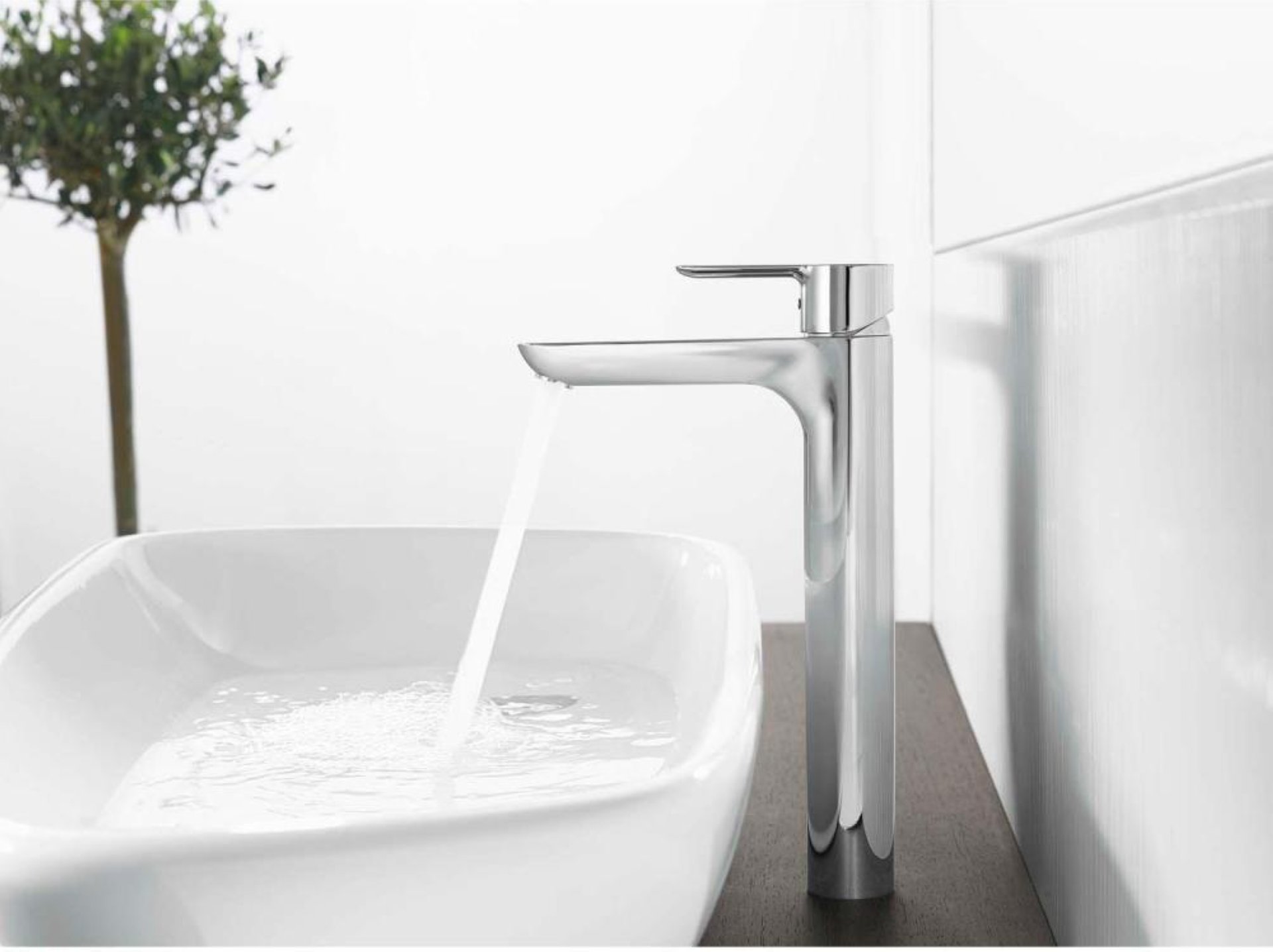 HANSA HANSALIGNA Waschtischarmatur, Chrom, ohne Ablaufgarnitur, hohe Ausladung