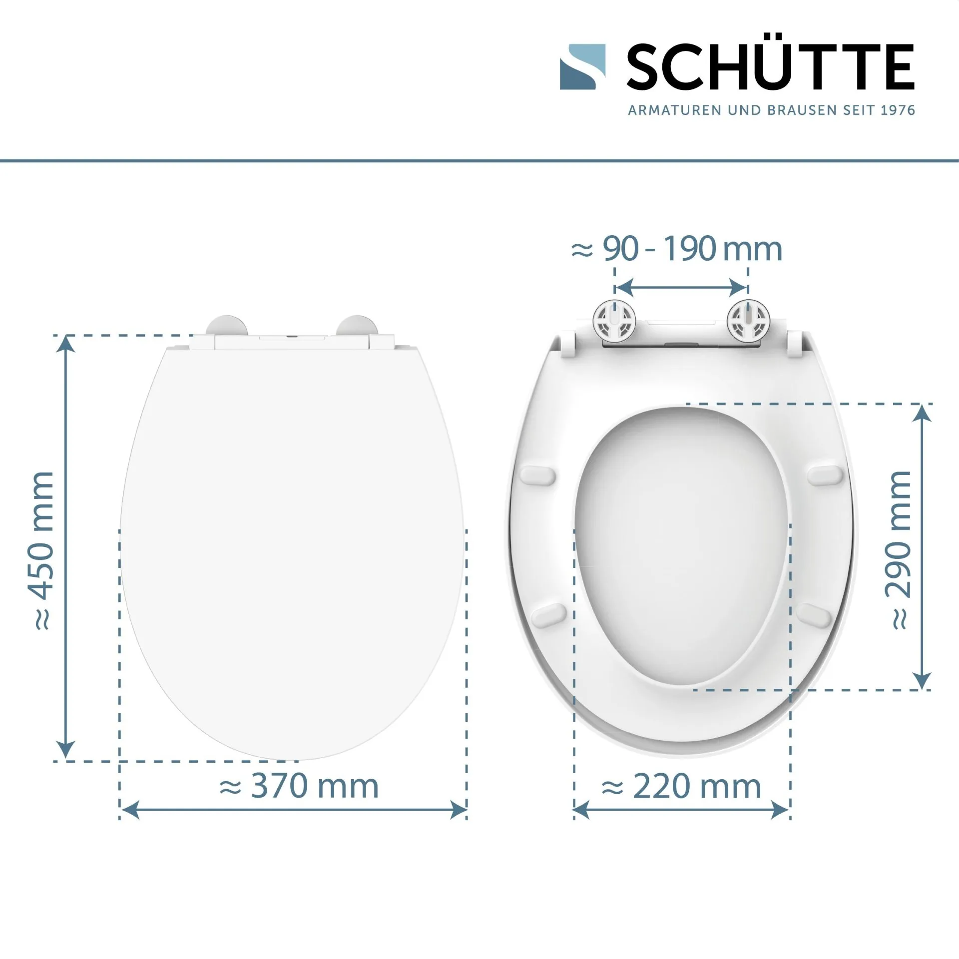 SCHÜTTE LED WC-Sitz, Weiß, Kunststoff, mit Absenkautomatik und Schnellverschluss