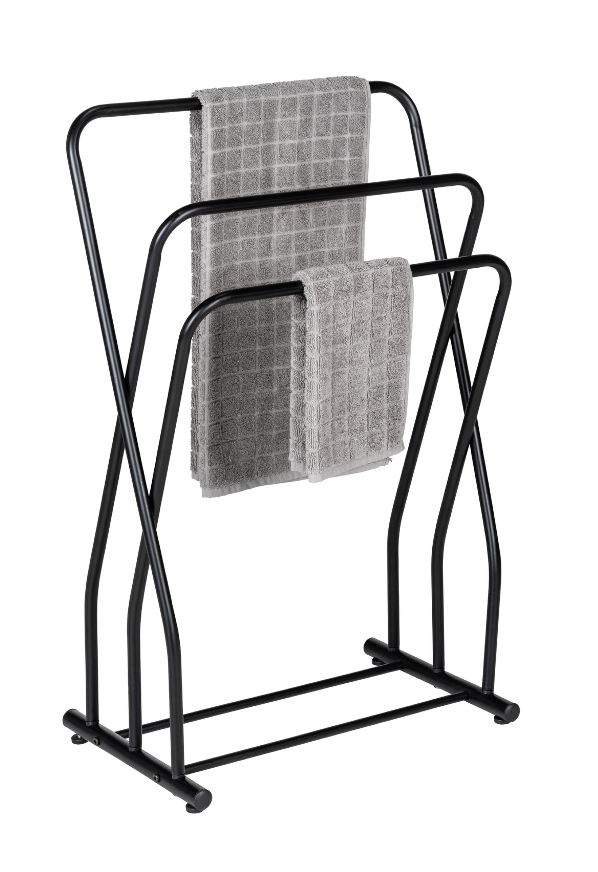 WENKO GRANELLI Handtuchhalter, Schwarz, Edelstahl, stehend