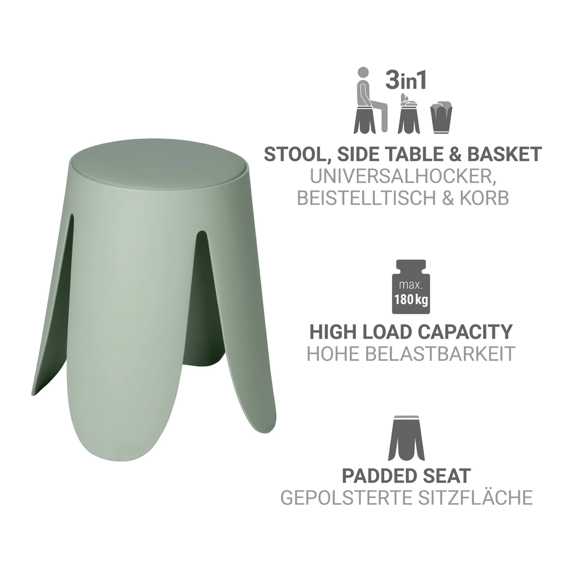 WENKO COMISO Badhocker, Grün matt