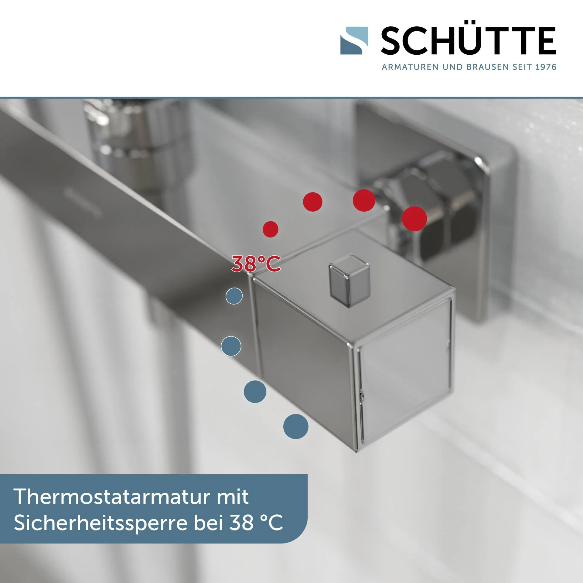 SCHÜTTE TRENTO Überkopf-Brauseset, Chrom, mit Duschthermostat