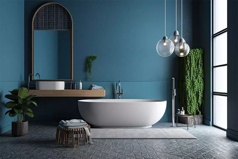 Bad Farbe in kalten Tönen