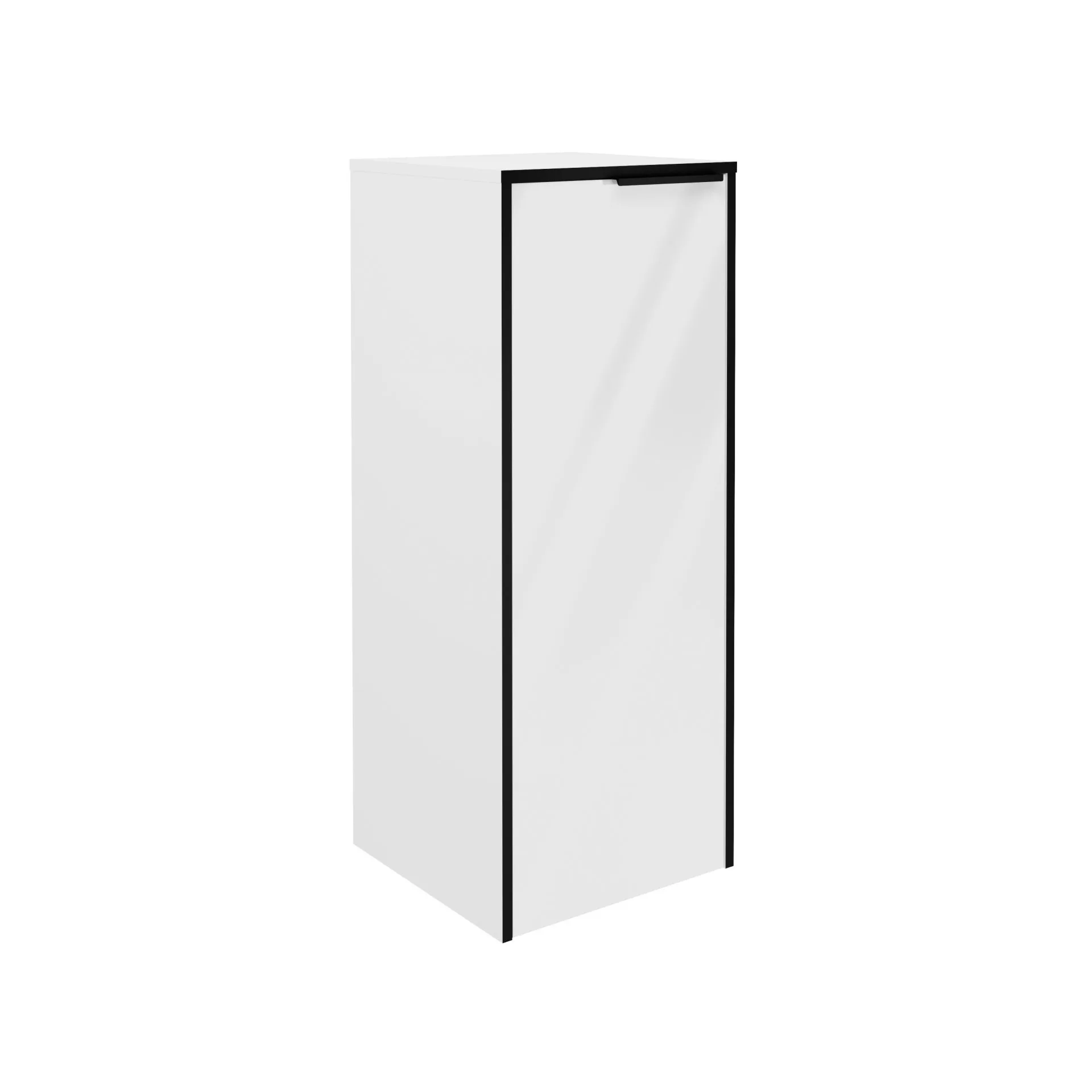 FACKELMANN FLAIR Midischrank 33 cm breit, Weiß/Anthrazit, Türanschlag links