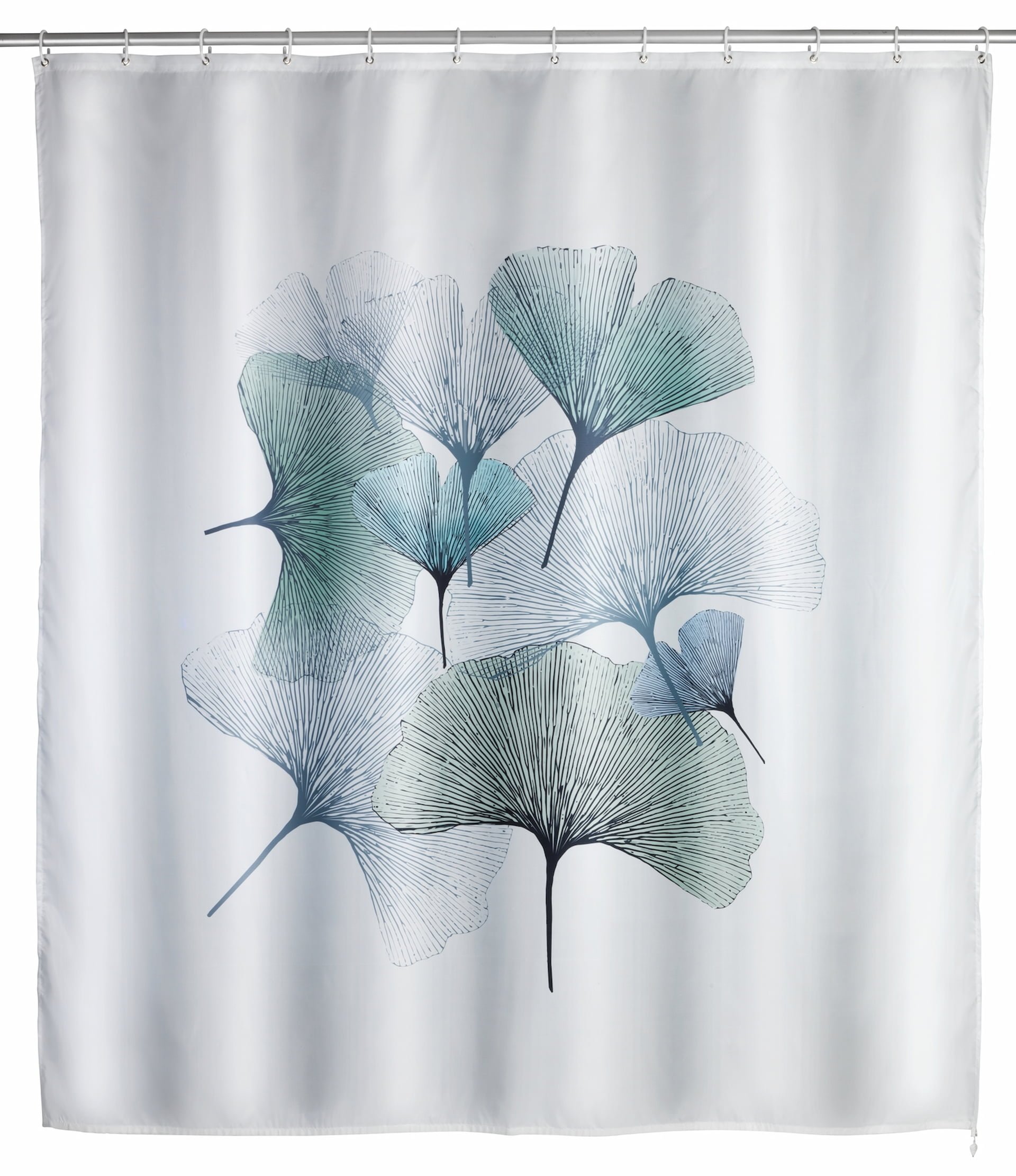 WENKO GINKGO Duschvorhang, 180 x 200 cm, Polyester, waschbar