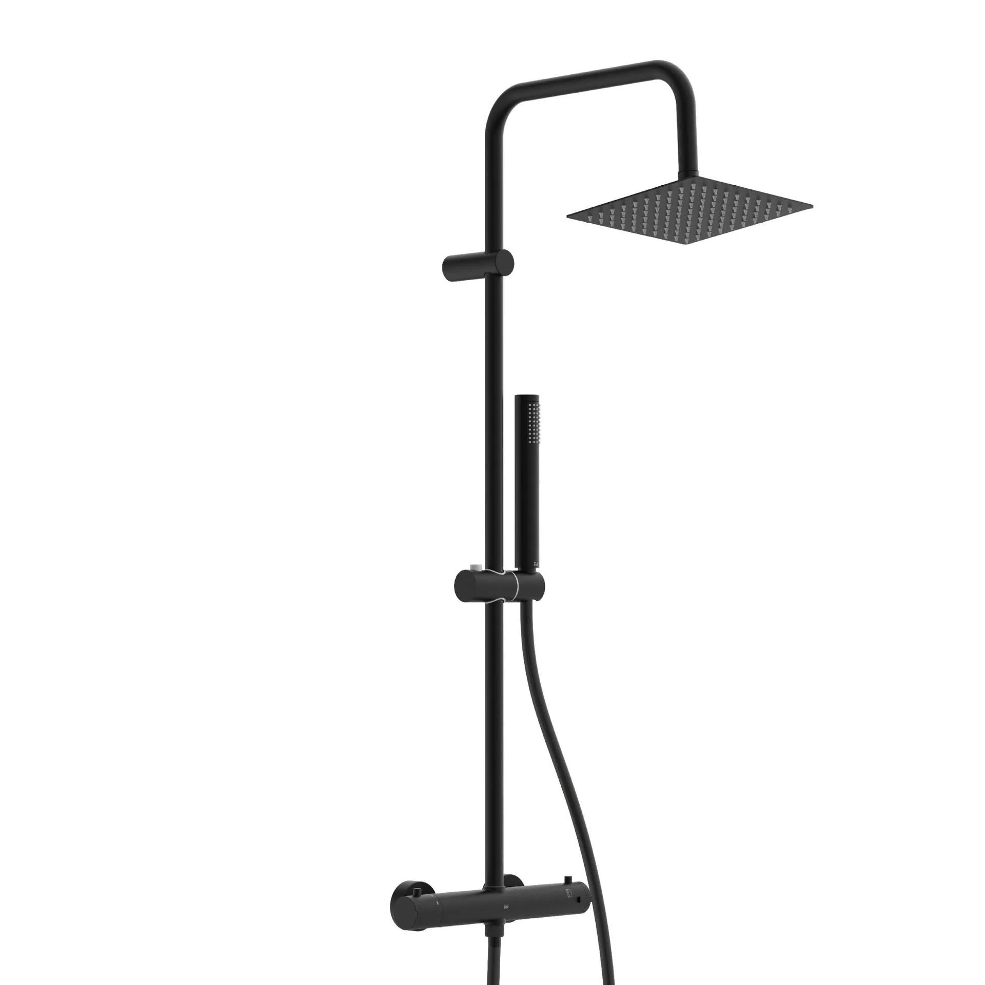 EISL SHOWERSTAR Überkopfbrause-Set, Schwarz matt, mit Thermostatarmatur