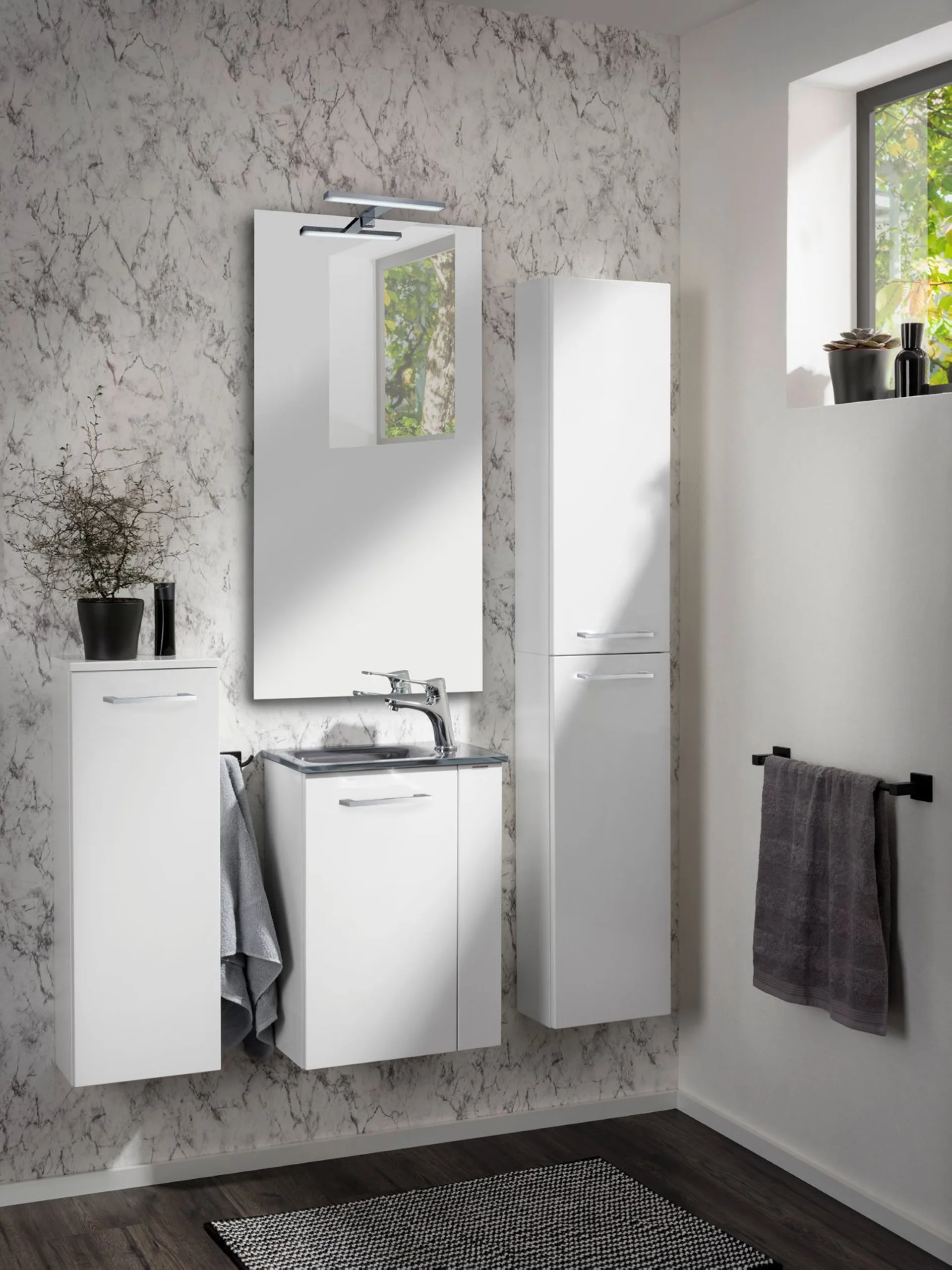 FACKELMANN SCENO Midischrank 30 cm breit, Weiß