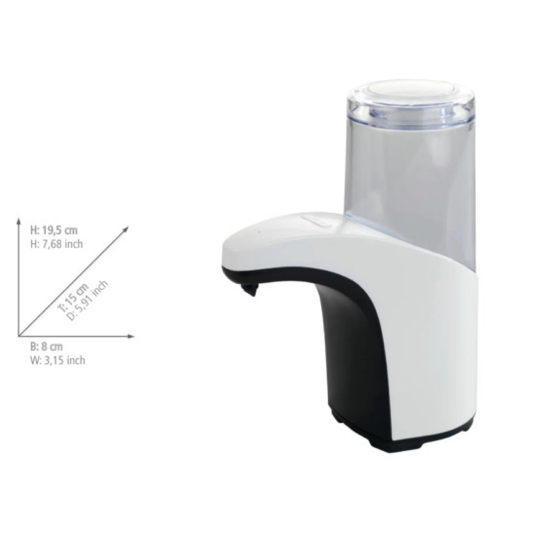 WENKO BUTLER Seifenspender 300 ml, Weiß/Schwarz, mit Sensor
