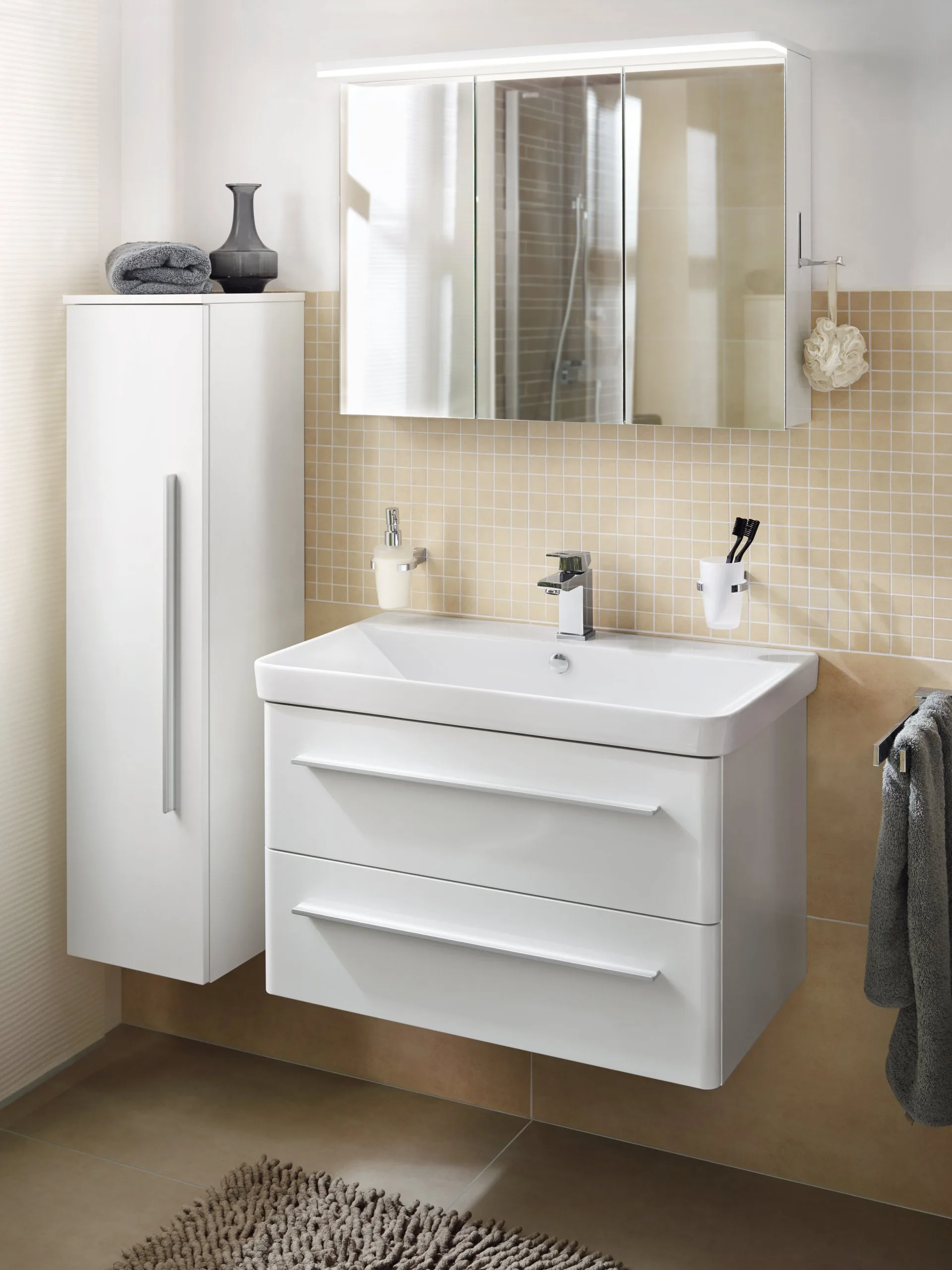 Lanzet K8 Waschtischunterschrank 76 cm Weiß