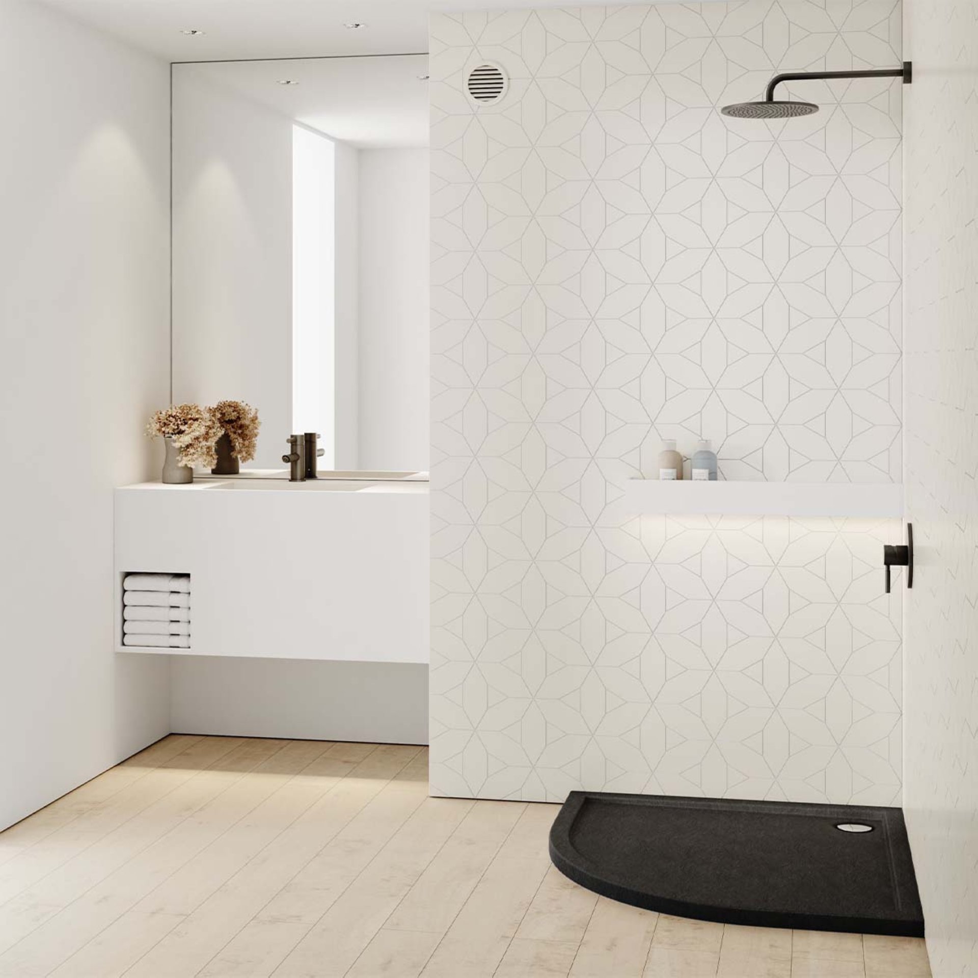 Aedler, Duschwanne Standard Plus Antis Black Scale 90x90x4,5R55