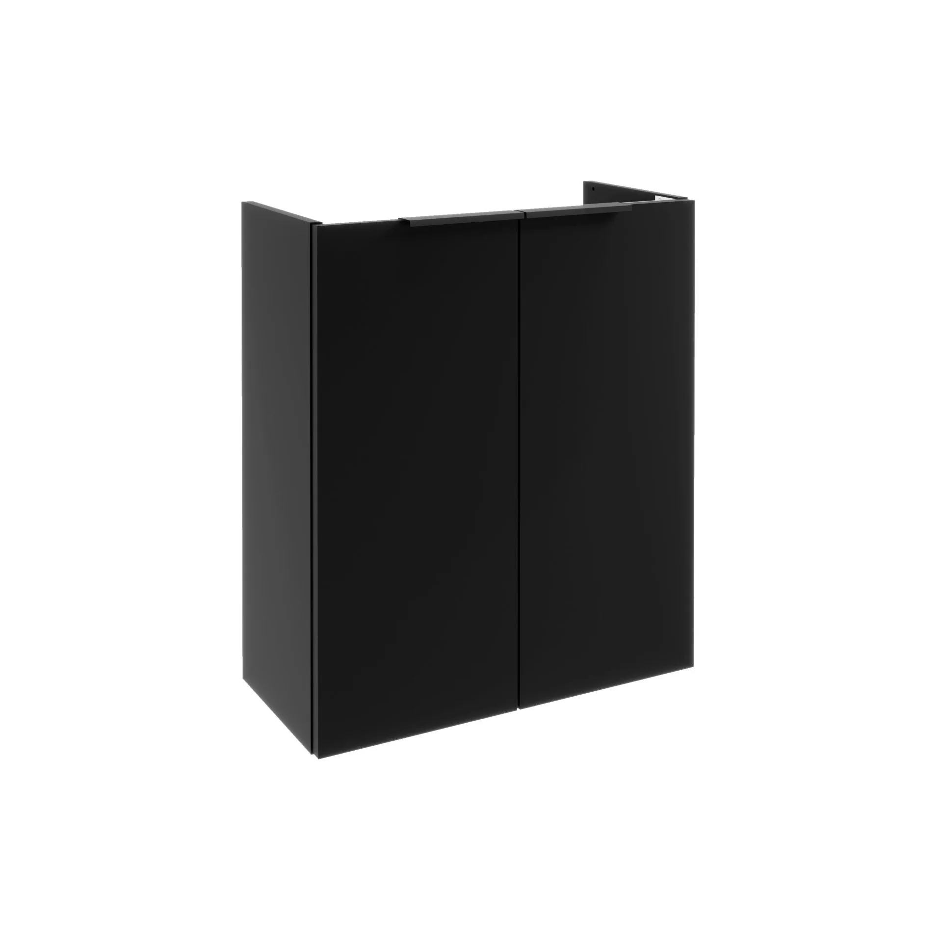 FACKELMANN SBC B.PARIS Waschbeckenunterschrank Gäste WC 55 cm breit, Schwarz matt, 2 Türen