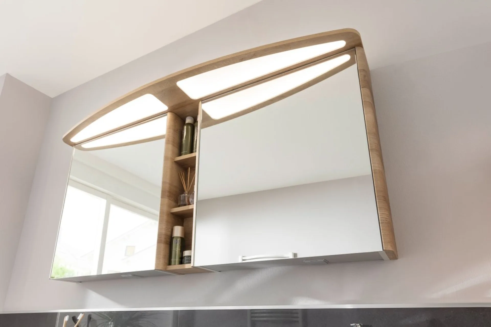 Lanzet CLASSICO Spiegelschrank 140 cm, Hellbraun