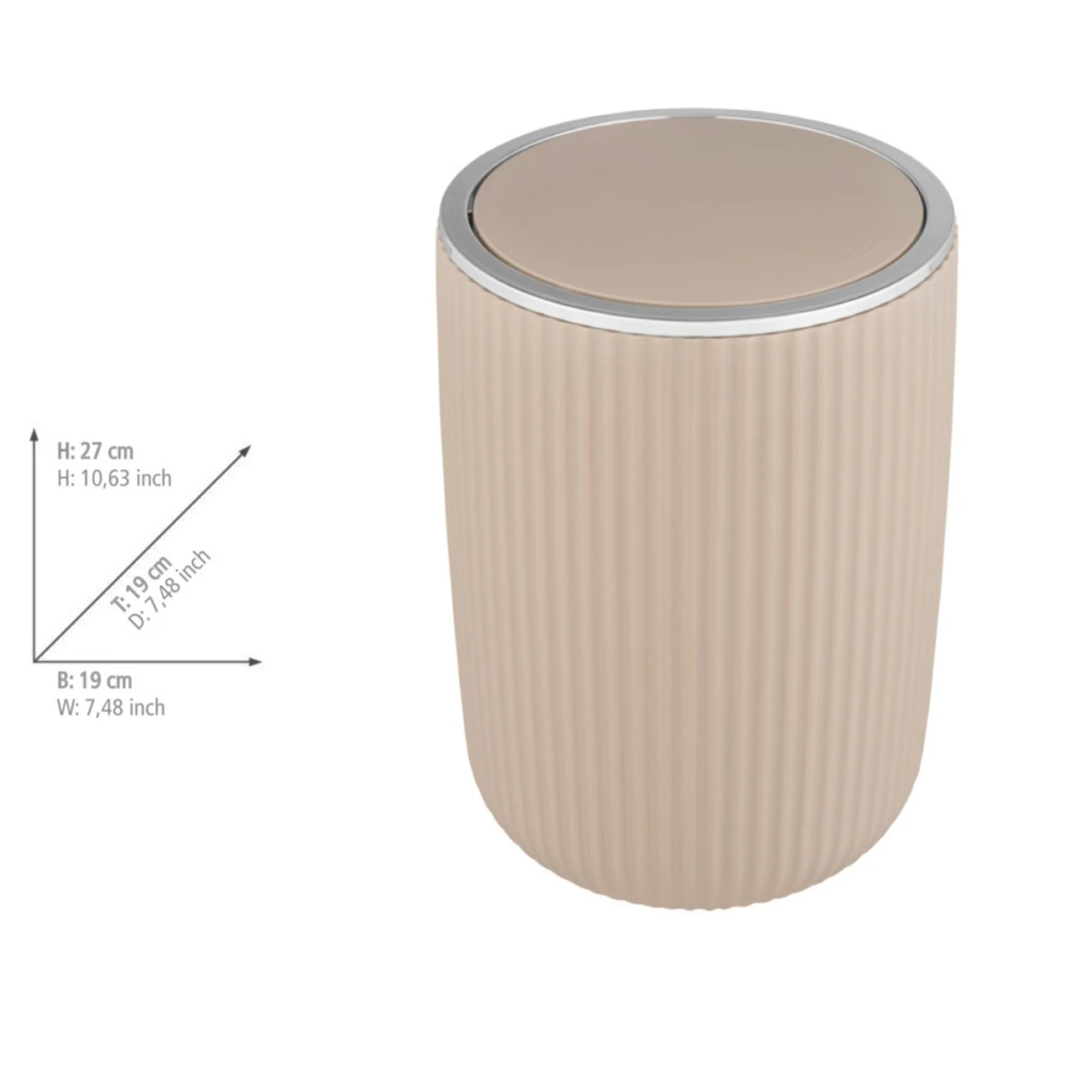 WENKO AGROPOLI Kosmetikeimer 5,5 Liter, Beige