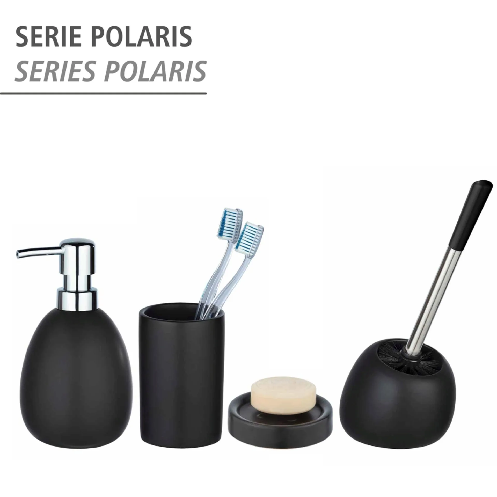 WENKO POLARIS WC-Garnitur, Schwarz matt, Keramik