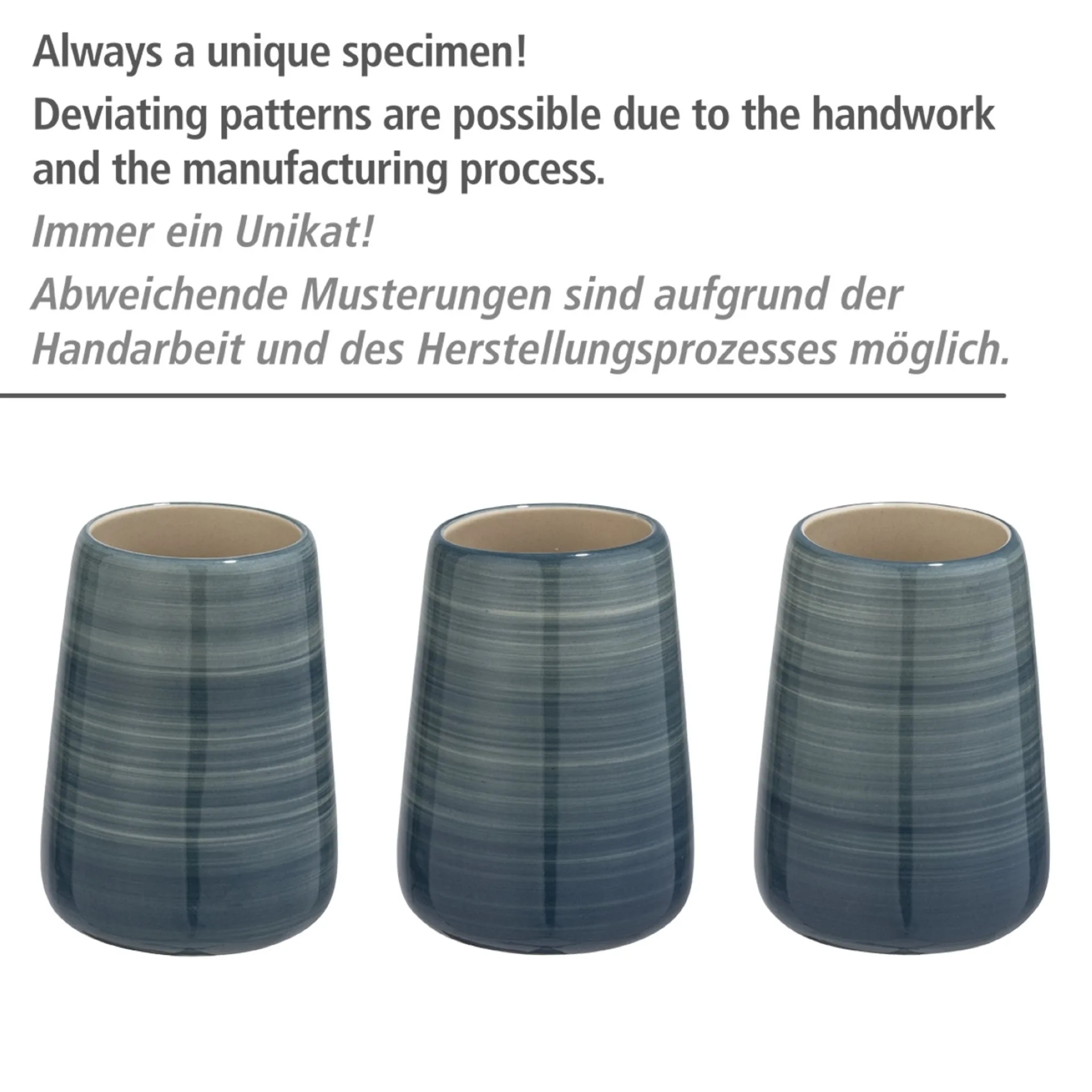 WENKO POTTERY WC-Garnitur, Blau, Keramik