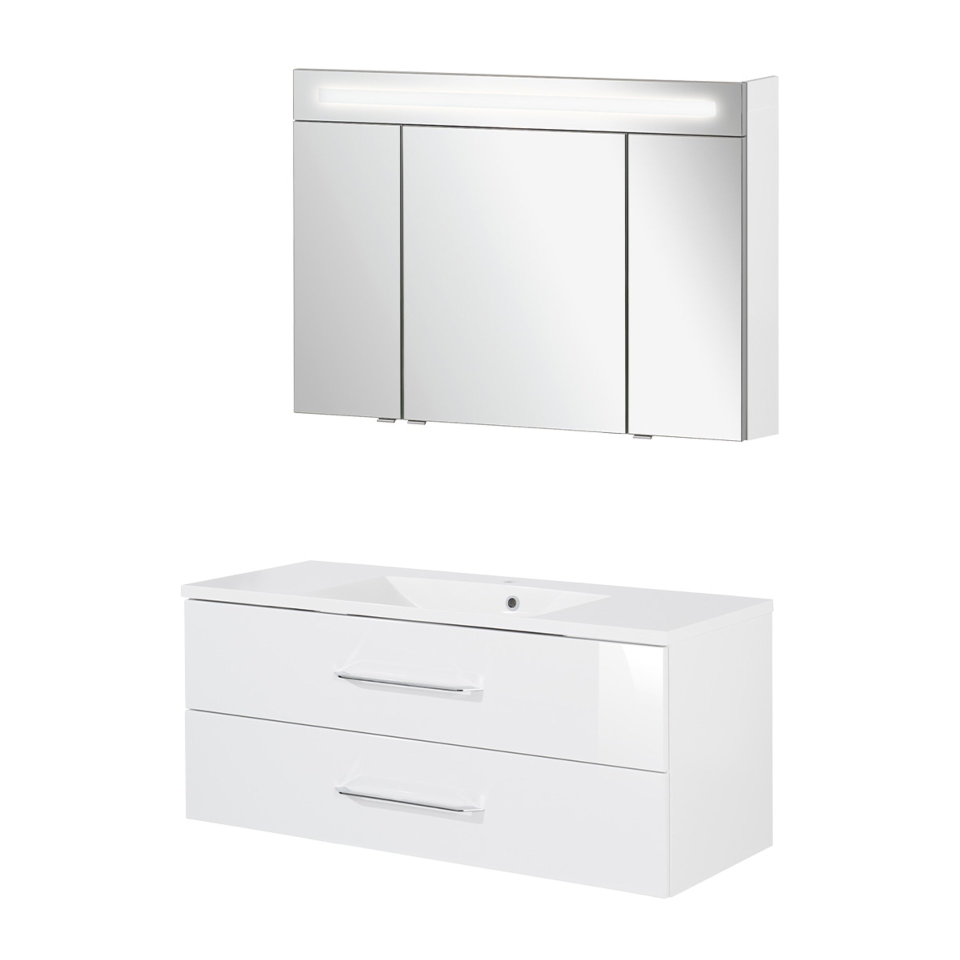 Fackelmann B.CLEVER Badmöbel Set 3-teilig 120 cm, Weiß