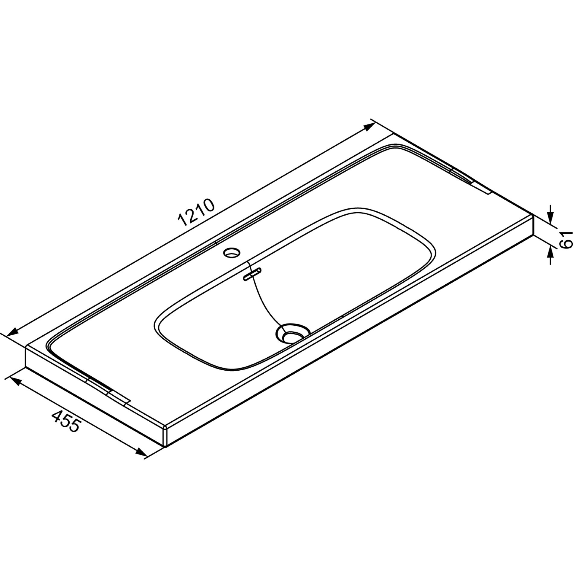 BADEDU TESSANO Waschbecken mit Unterschrank 120 cm breit, Weiß, Waschbecken Keramik Weiß