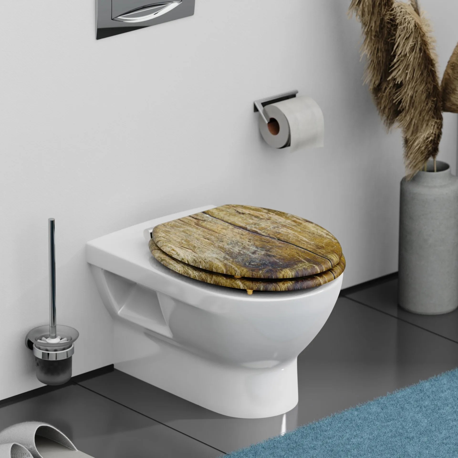 SCHÜTTE SOLID WOOD WC-Sitz, Braun, MDF, mit Absenkautomatik