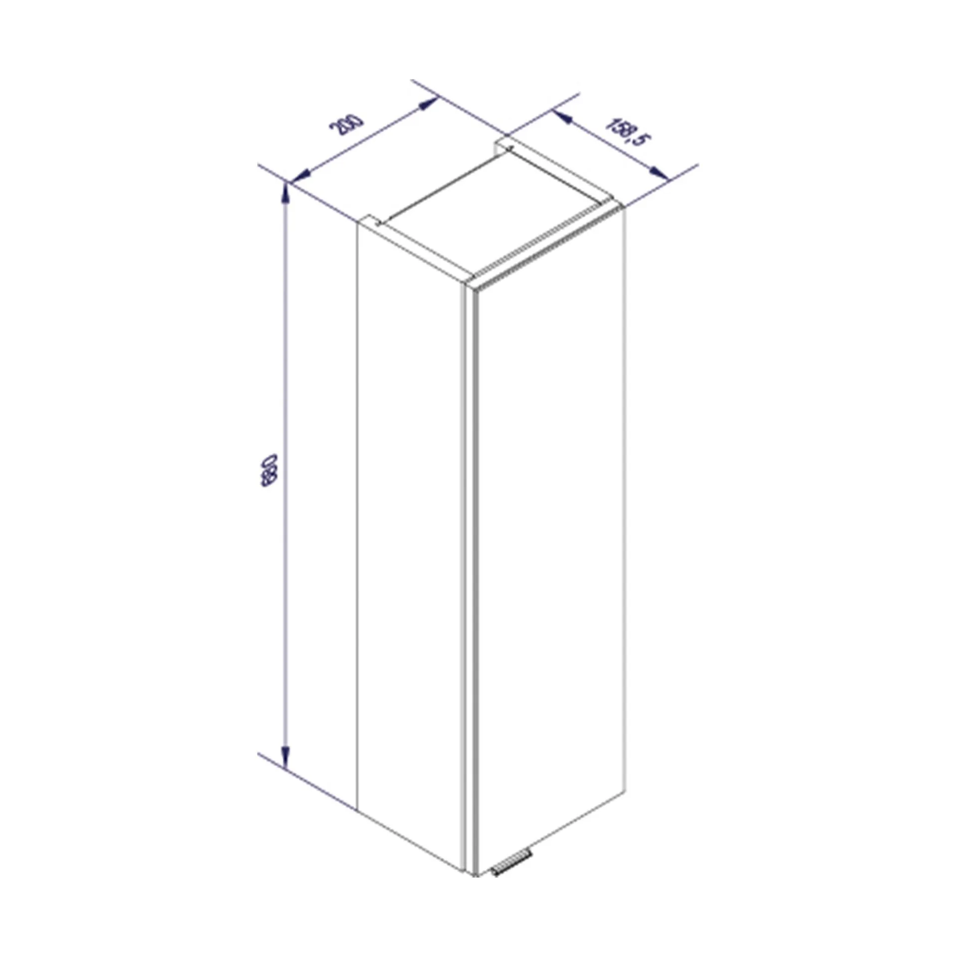FACKELMANN LUXOR Hängeschrank 20 cm breit, Braun hell, Türanschlag rechts + Spiegel