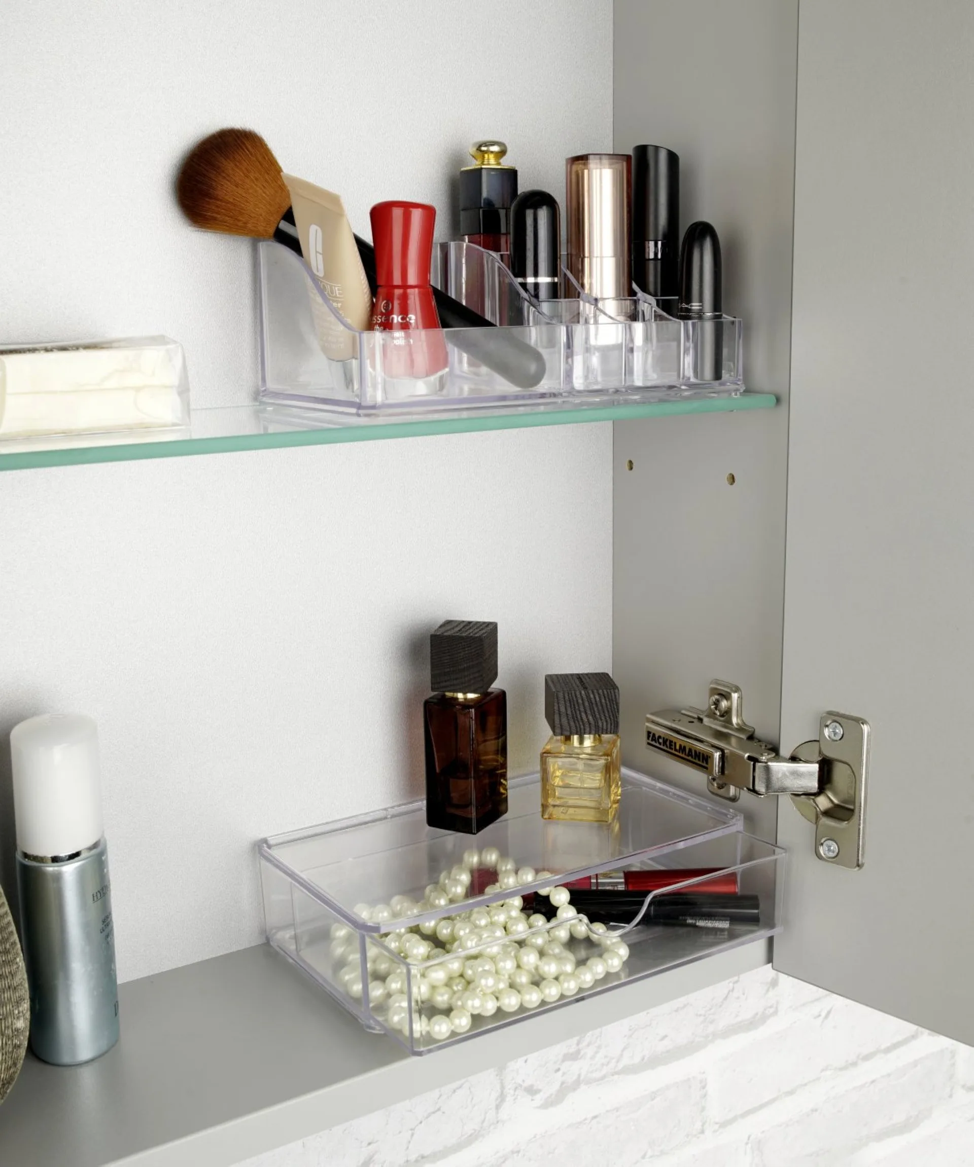 Fackelmann Kosmetik-Organizer mit Schublade Breite 18 cm Kunststoff