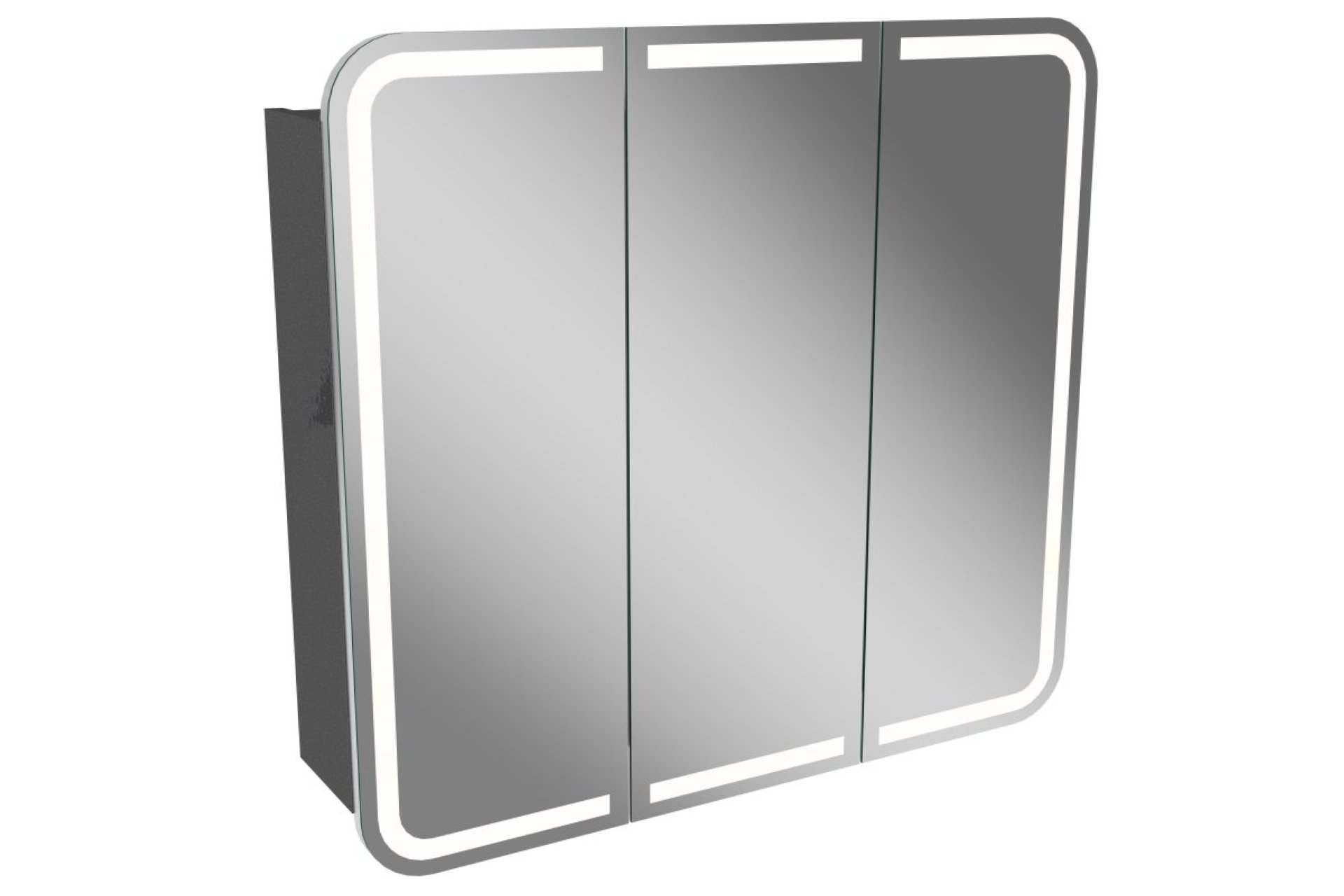 Lanzet M9 Spiegelschrank 80 cm mit umlaufender LED-Beleuchtung, Grau