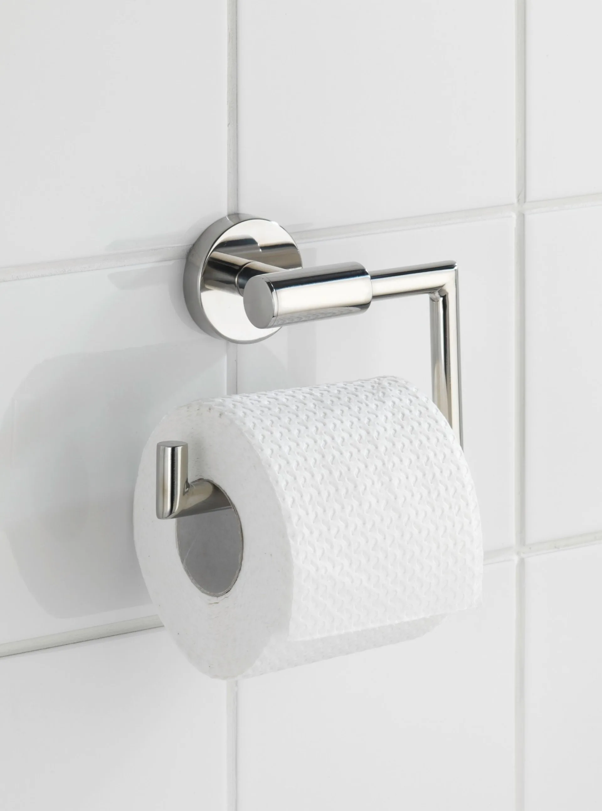 WENKO BOSIO Toilettenpapierhalter, Chrom glänzend, Edelstahl rostfrei