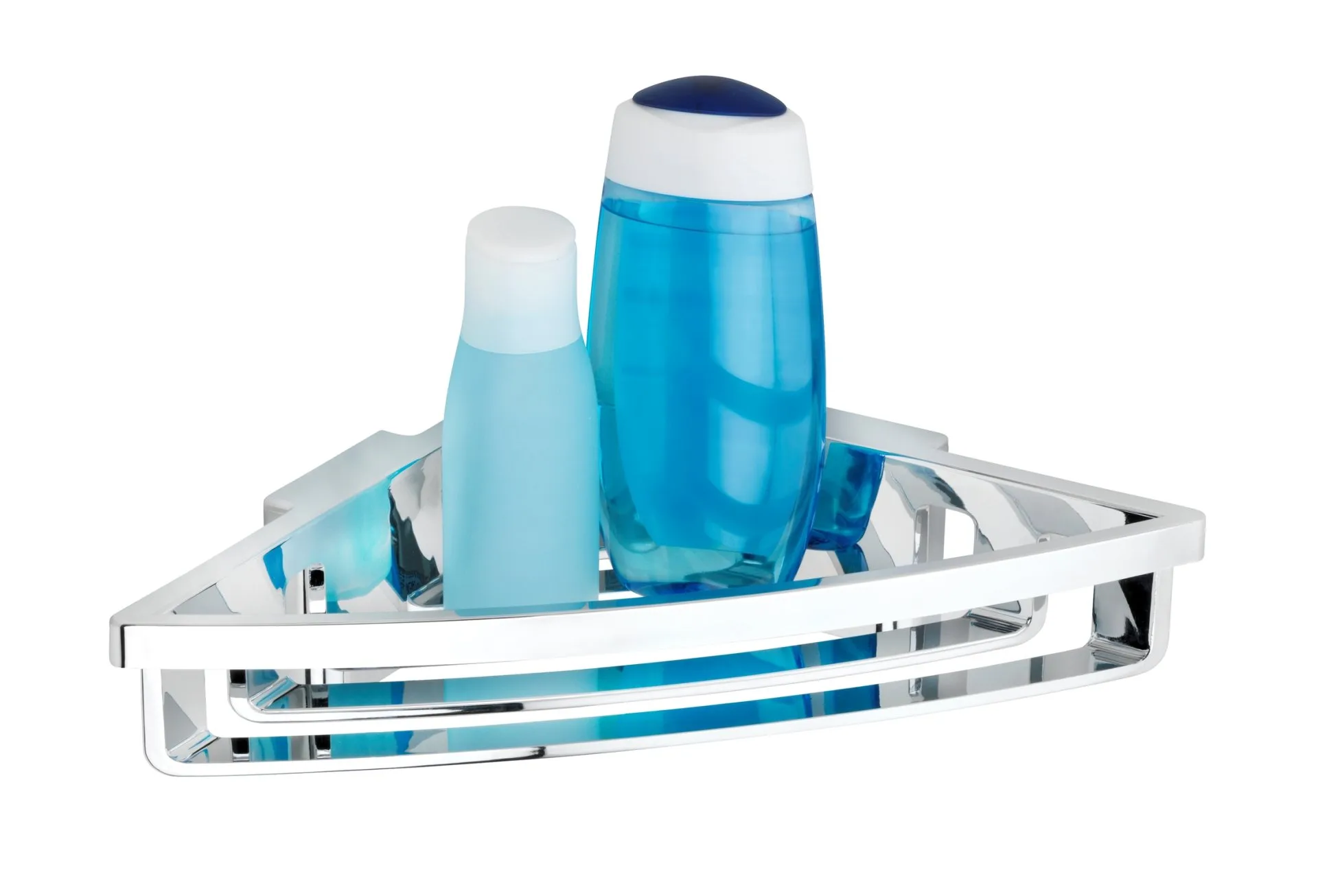WENKO BRALIA Dusch Eckablage, Chrom, 2er Set, Befestigen ohne bohren, Power-Loc®