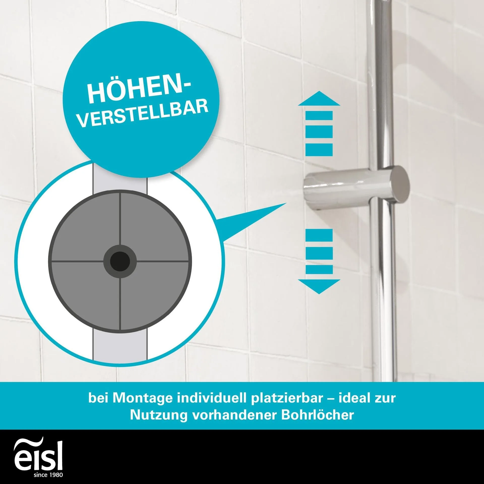 EISL SHOWERSTAR Überkopfbrause-Set, Chrom, mit Thermostatarmatur