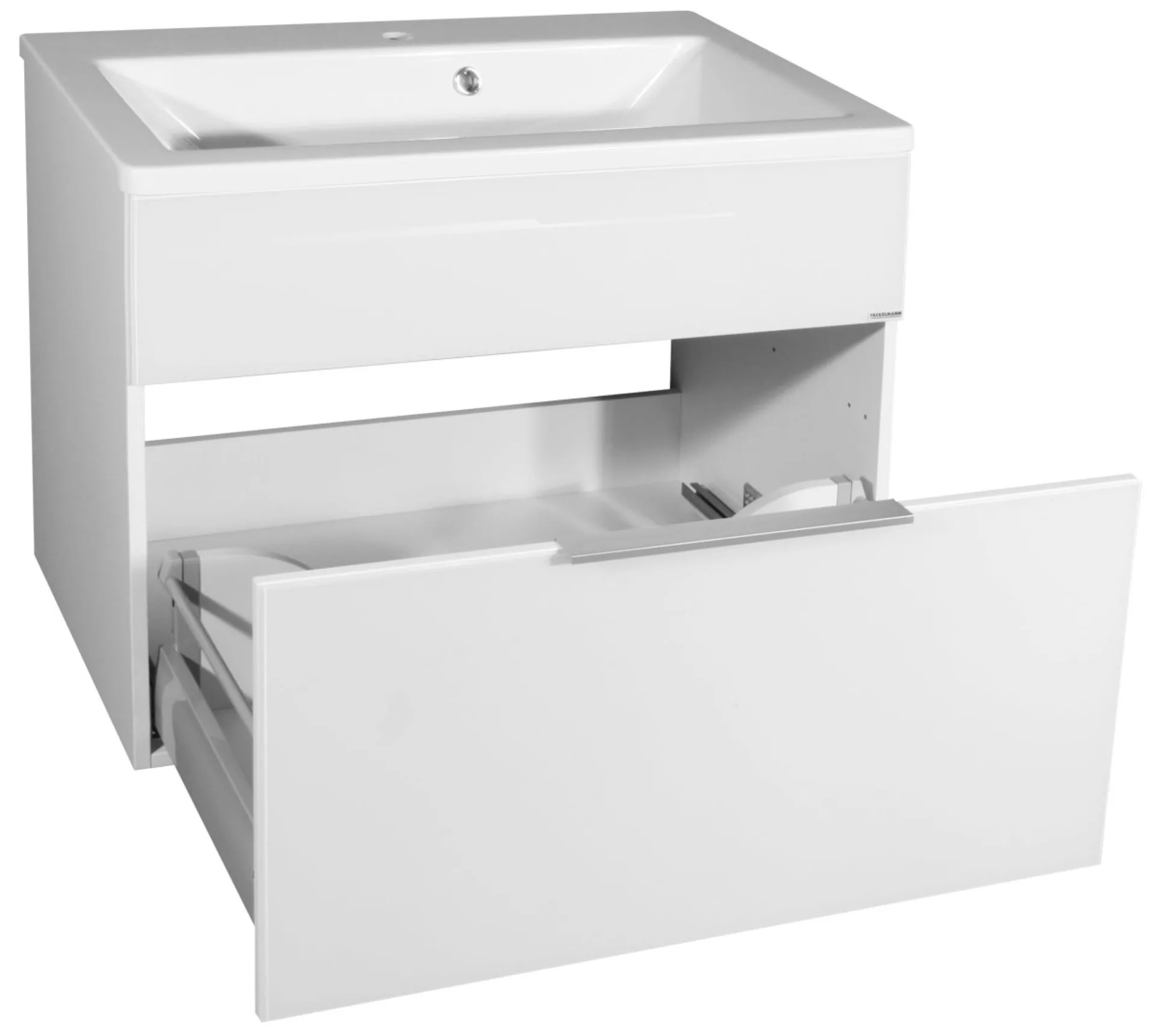 FACKELMANN KARA Waschbeckenunterschrank 80 cm breit, Weiß, 1 Schublade