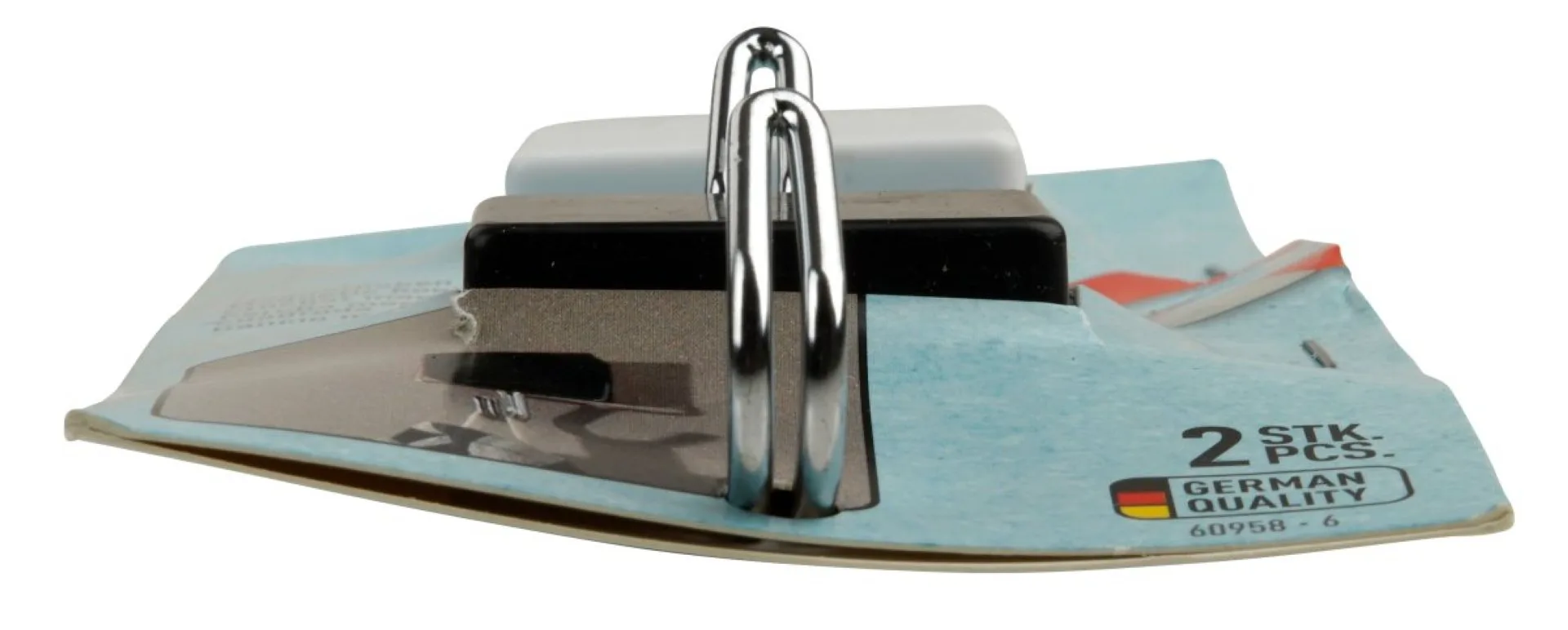 FACKELMANN Handtuchhaken Magnet, Weiß/Schwarz, 2-er Set, kubisch