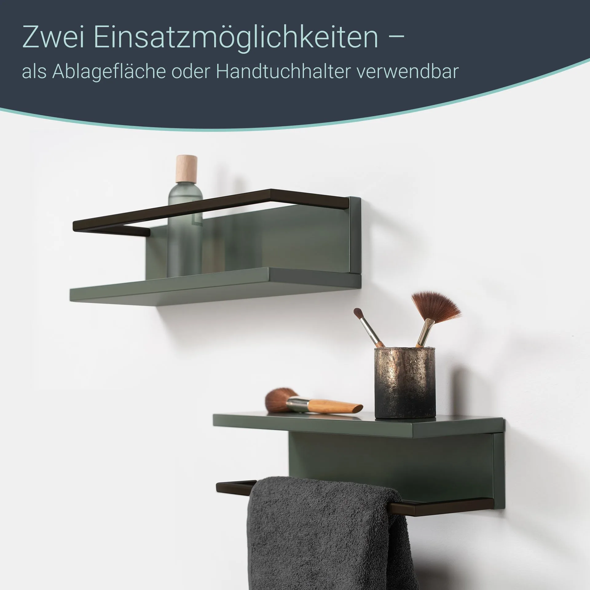 BADEDU DUNA Badregal 40 cm breit, Grün