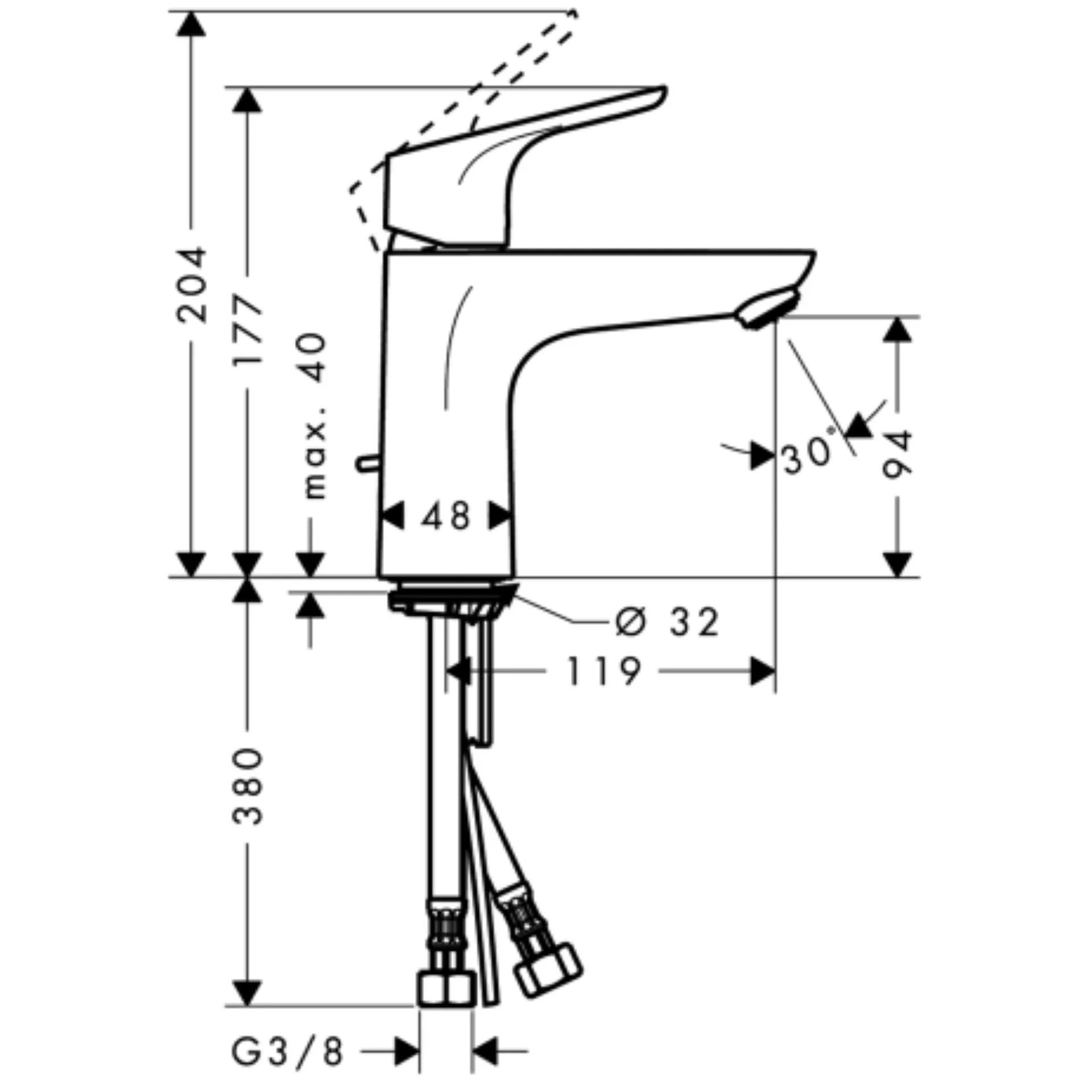 hansgrohe Waschtischarmatur FOCUS 100 Chrom