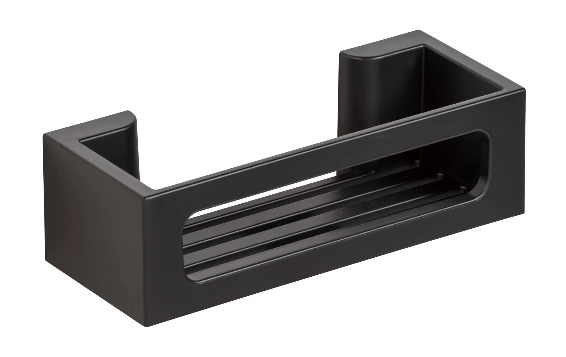 WENKO BRALIA Duschablage 30 cm breit, Schwarz, Befestigen ohne Bohren