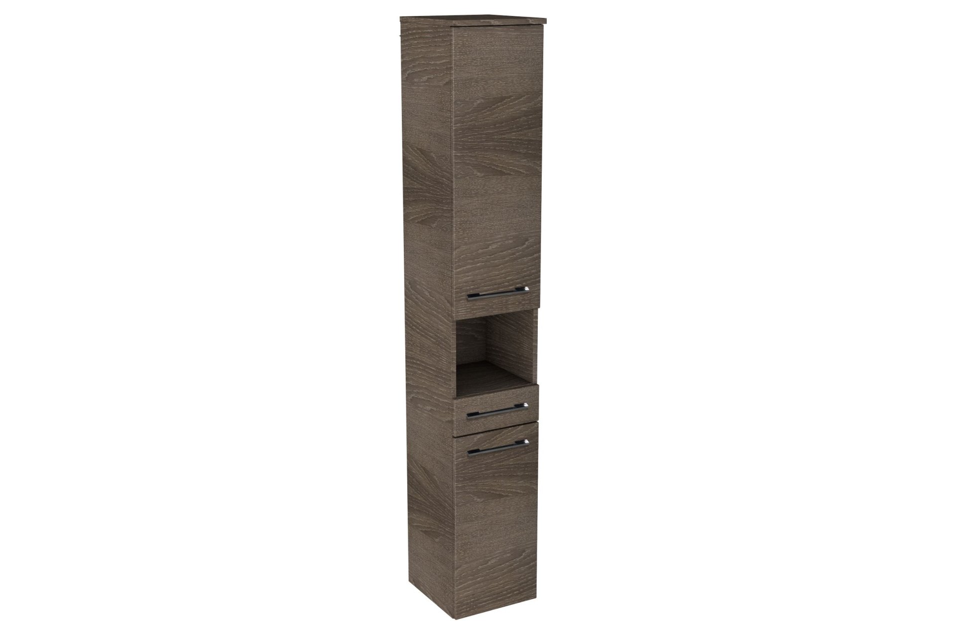 Lanzet Hochschrank mit Nische 30 cm, links, Dunkelbraun