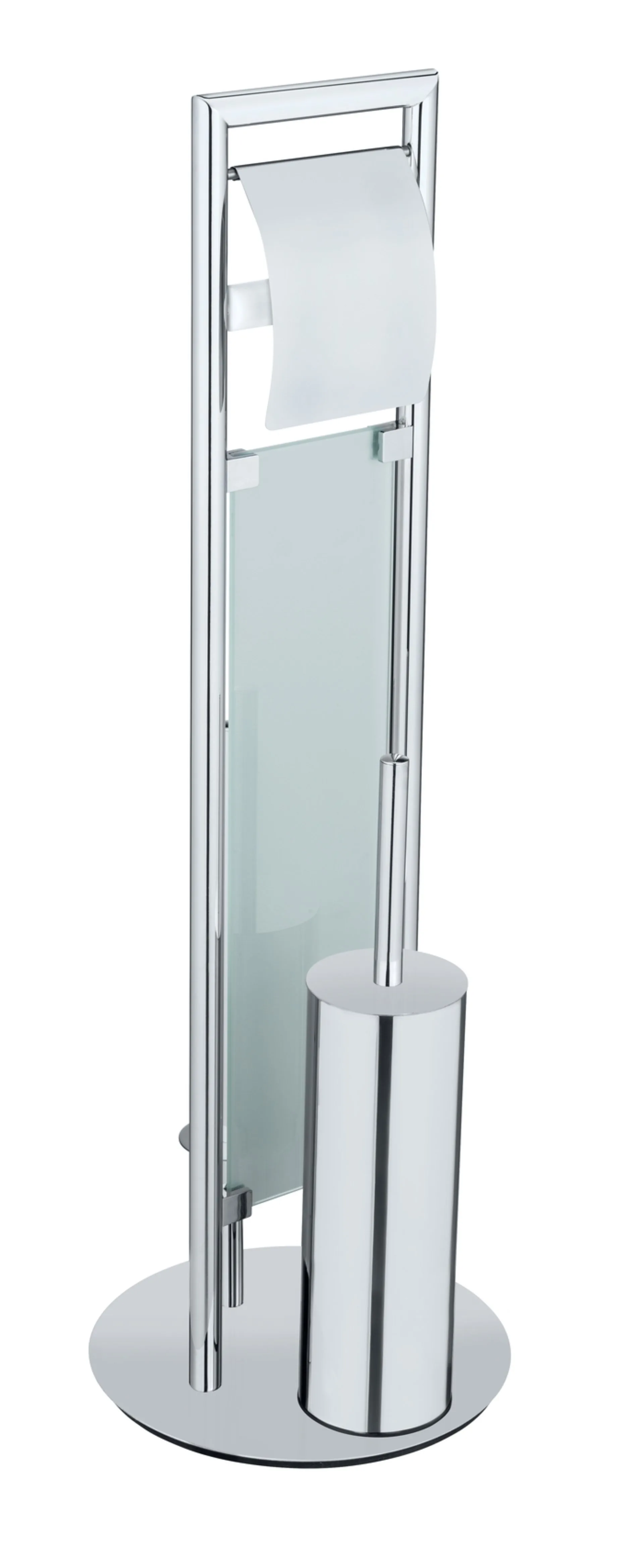 WENKO SULMONA WC-Garnitur, Silber, mit Toilettenpapierhalter und Bevorrater, Edelstahl, stehend