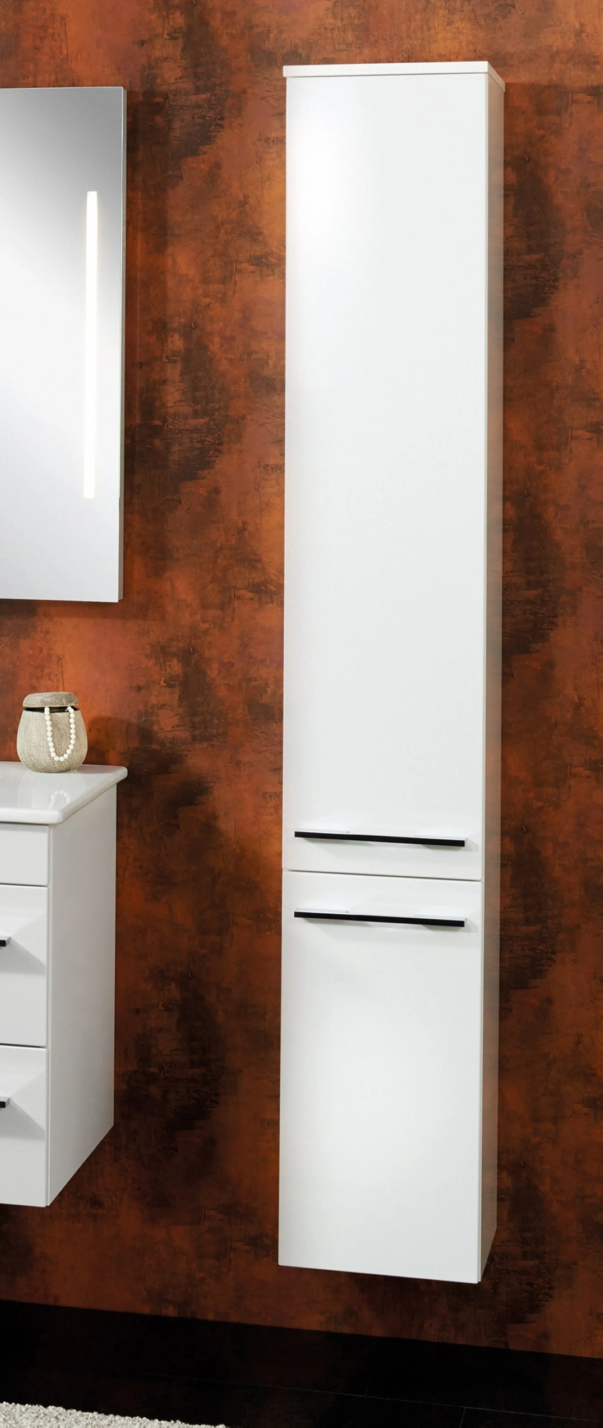 LANZET Hochschrank 30 cm breit, Weiß, Türanschlag rechts