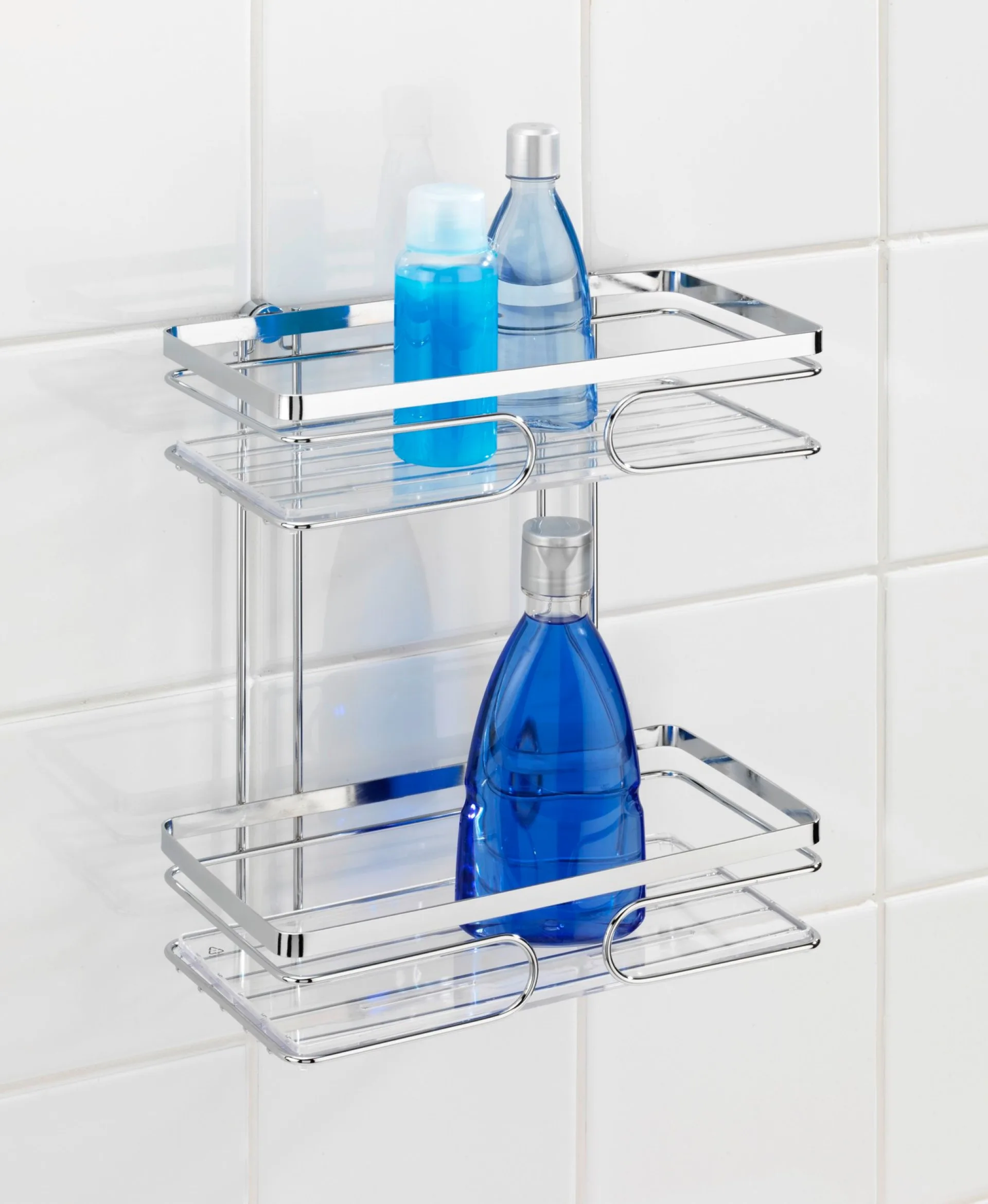 WENKO PREMIUM Duschablage, Chrom, 2 Etagen, Edelstahl rostfrei