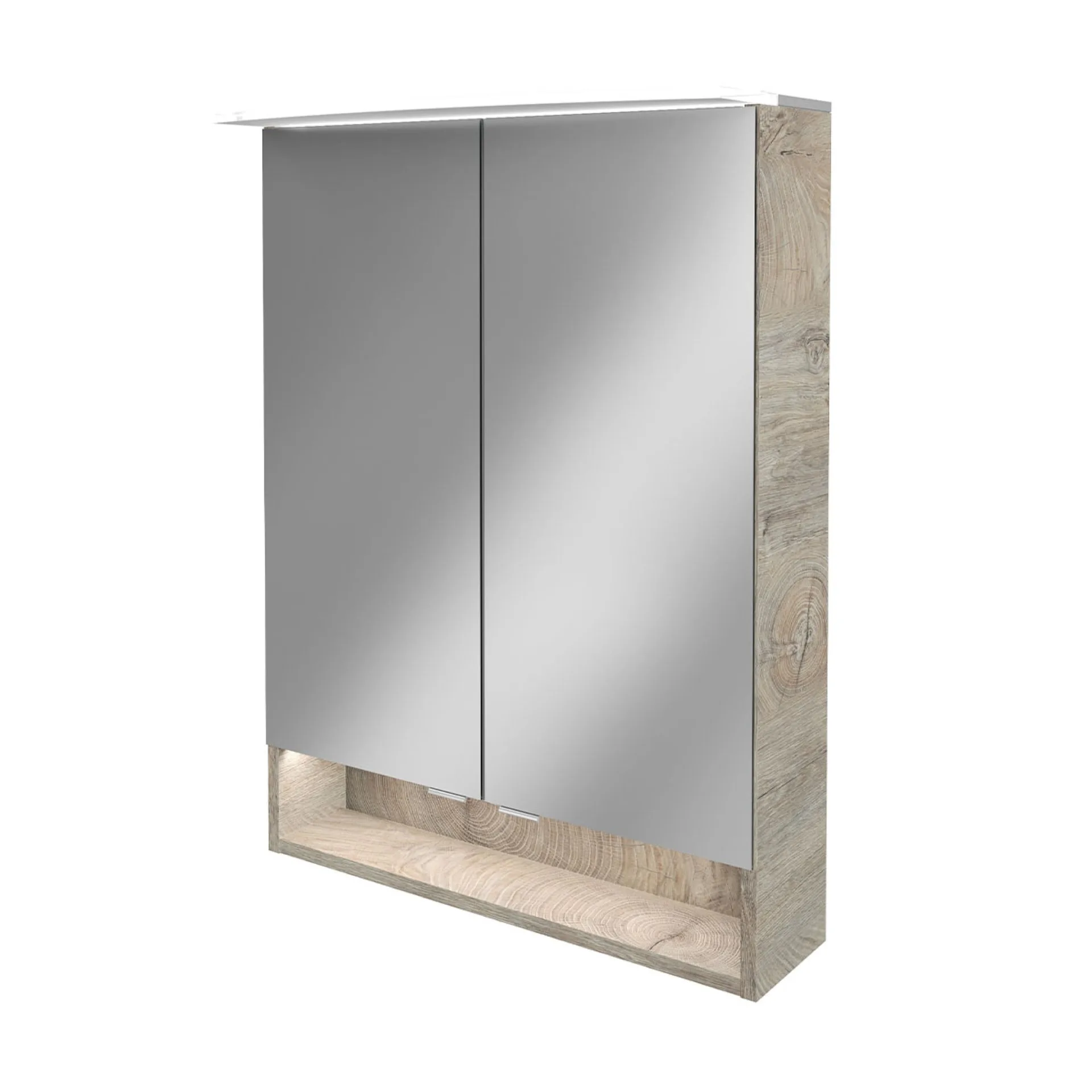 FACKELMANN B.STYLE LED Spiegelschrank 60 cm breit, Braun hell