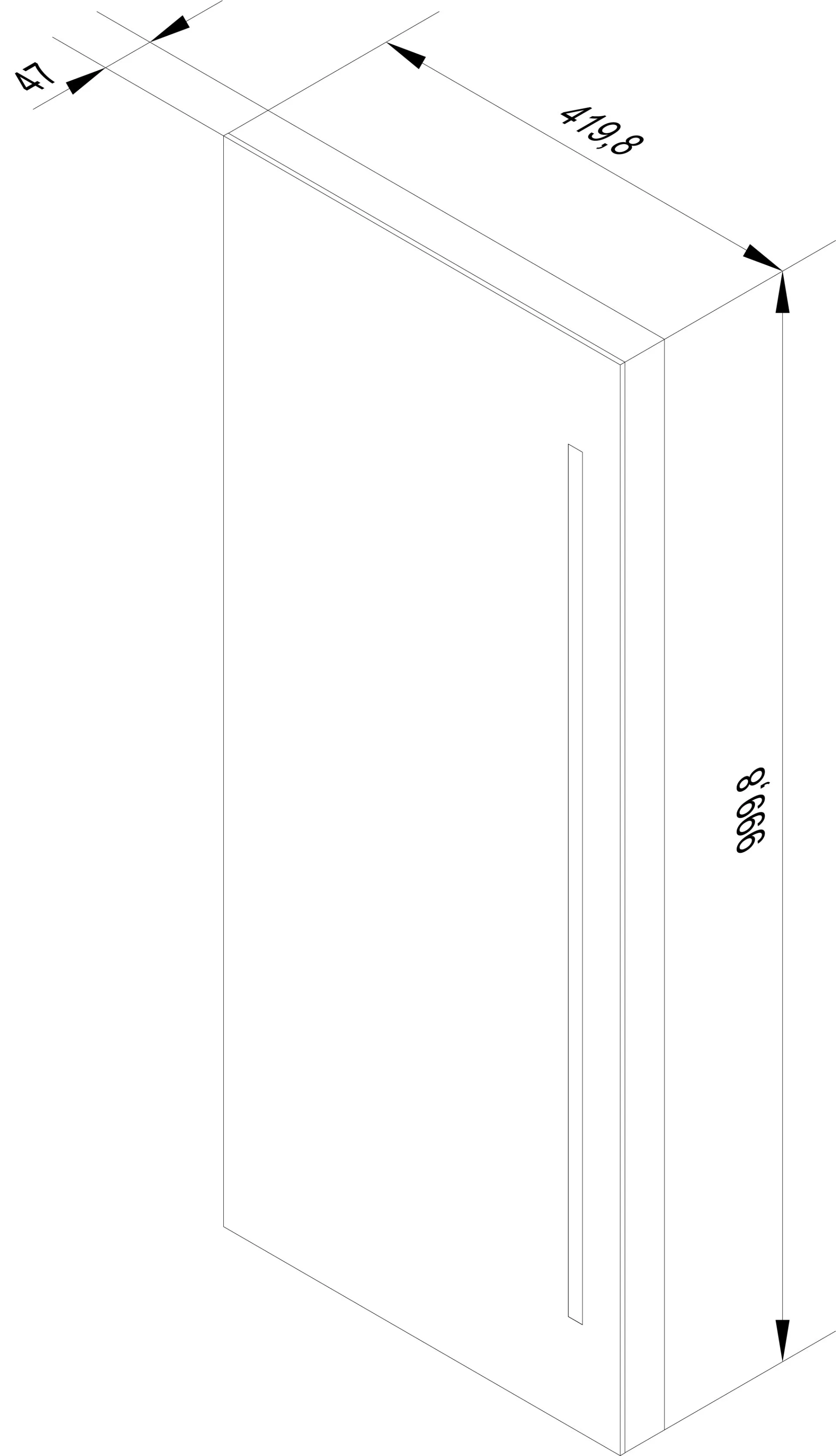 FACKELMANN LED Spiegel 42 cm breit, Leuchte links