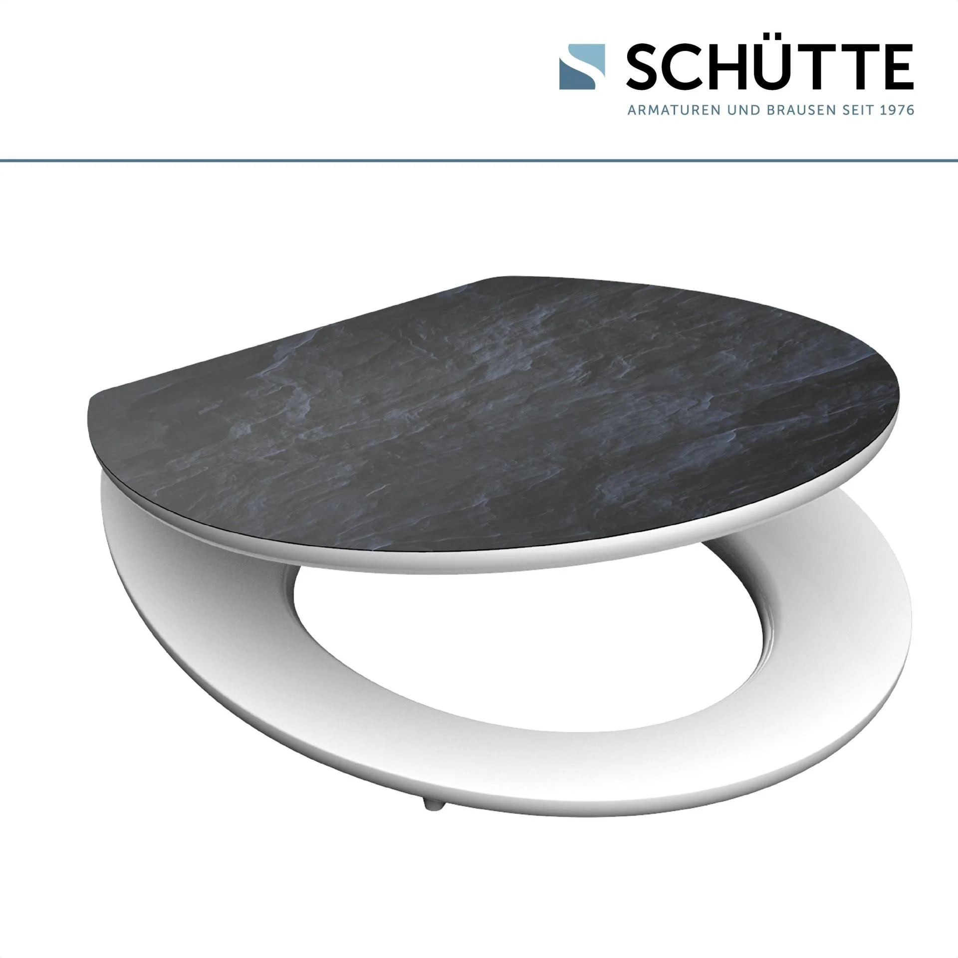 SCHÜTTE BLACK STONE WC-Sitz, MDF HG, mit Absenkautomatik