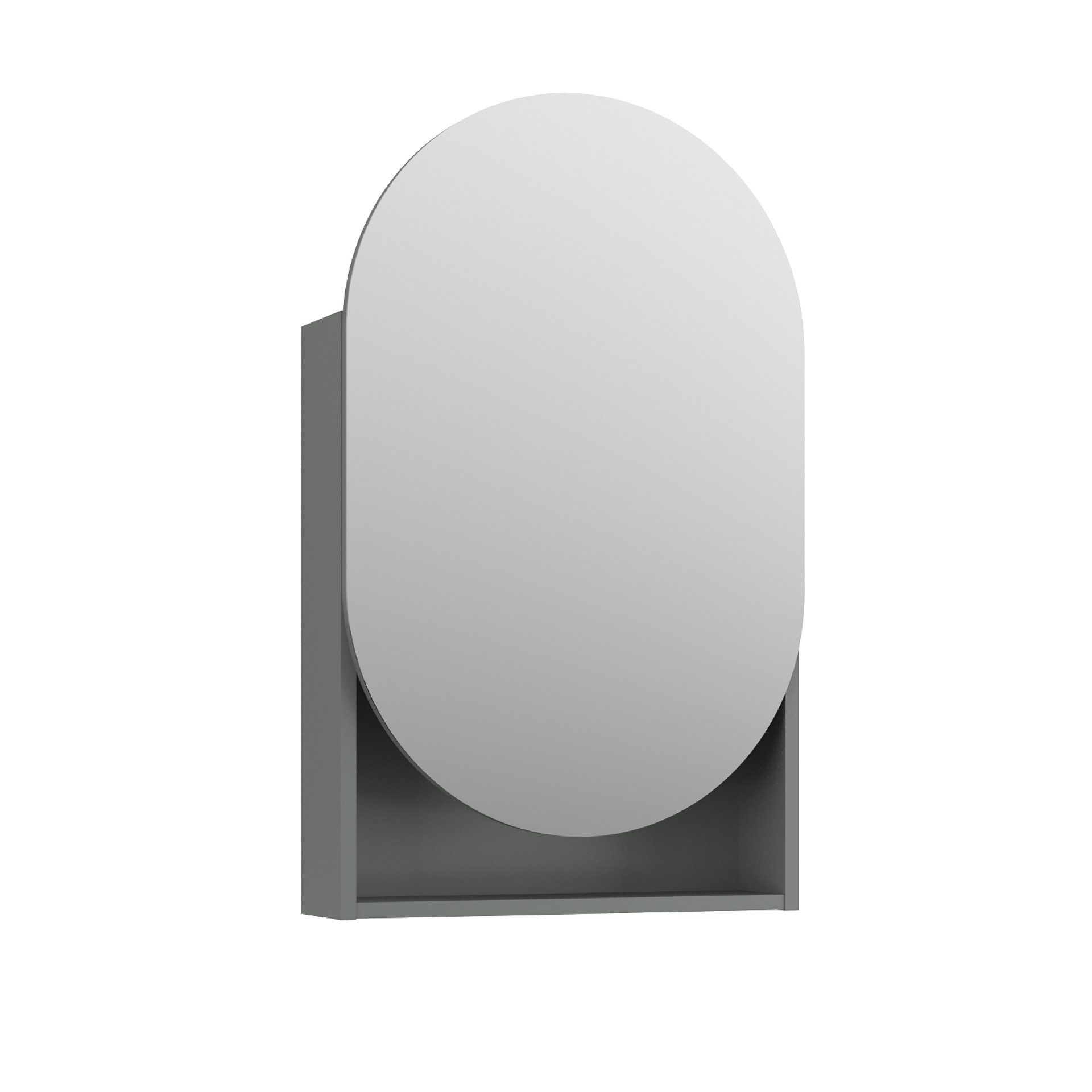 BADEDU PINA Spiegelschrank 50 cm breit, Grün, mit Ablage