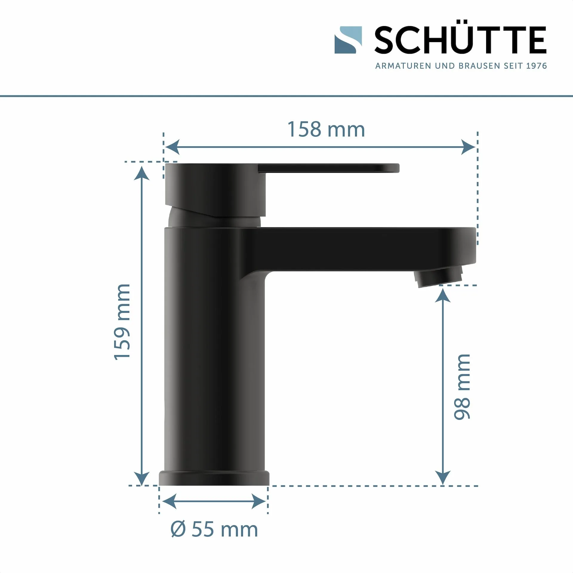 Schütte ELEPHANT Waschtischarmatur, Schwarz matt