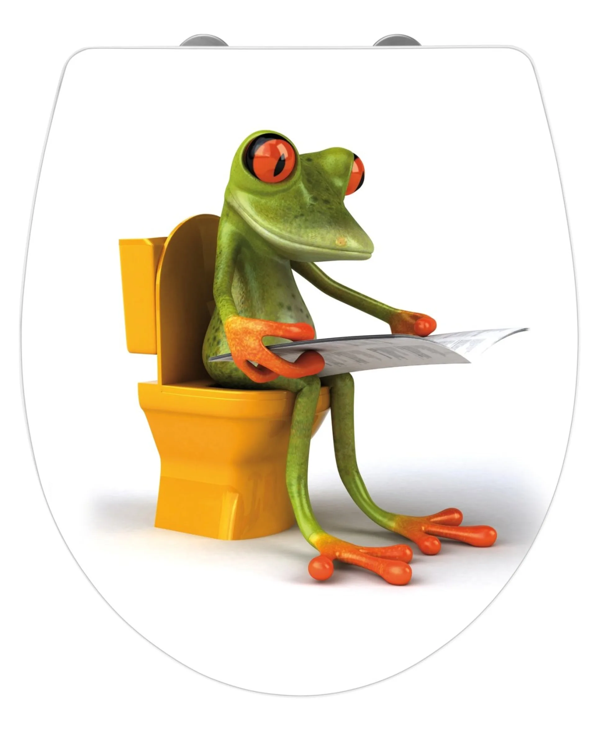 WENKO ACRYL FROG NEWS WC-Sitz, Weiß Hochglanz, Absenkautomatik, Fix-Clip Hygiene Befestigung