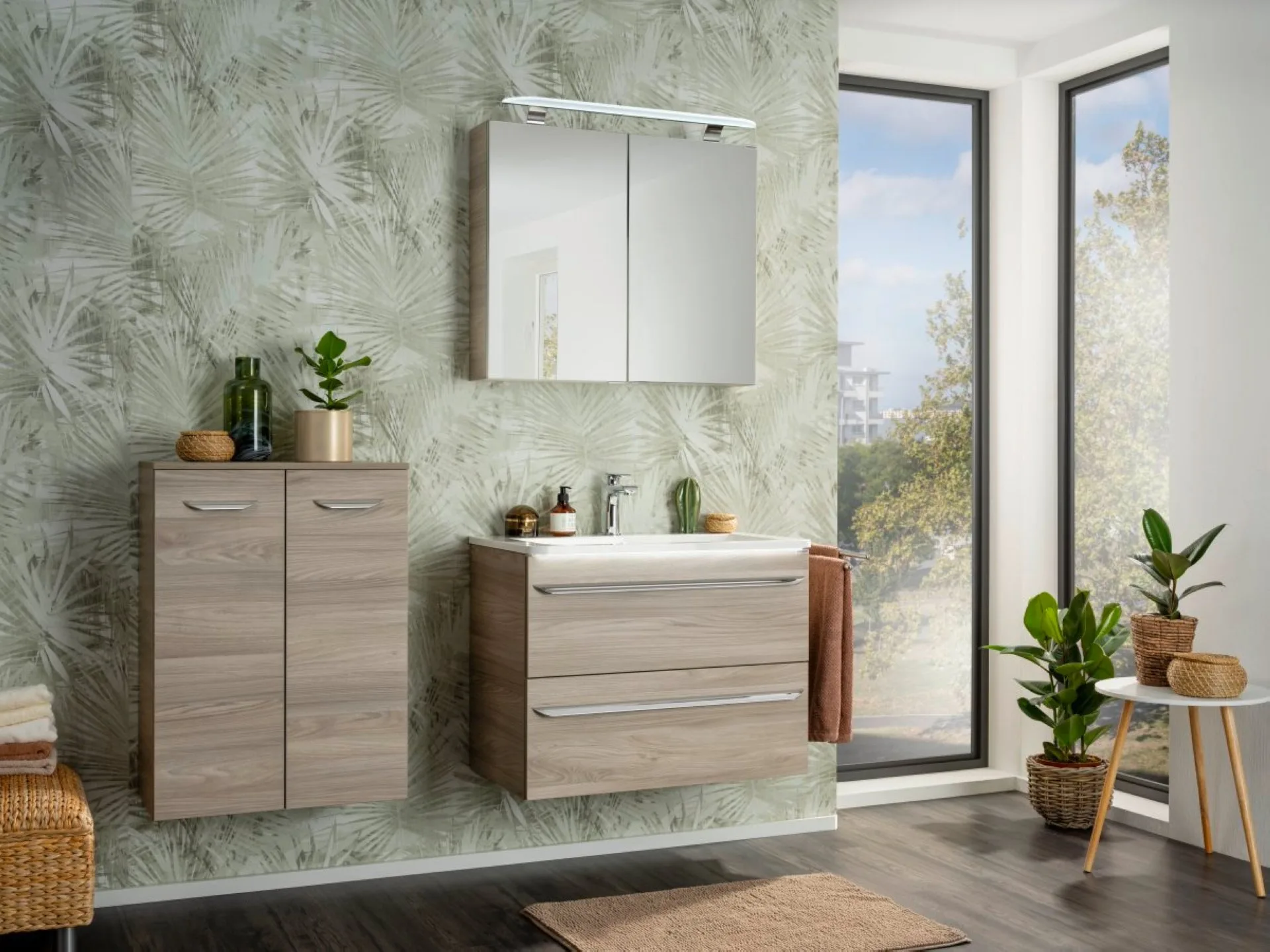 FACKELMANN LUXOR Waschbecken 80 cm breit, Weiß, Gussmarmor