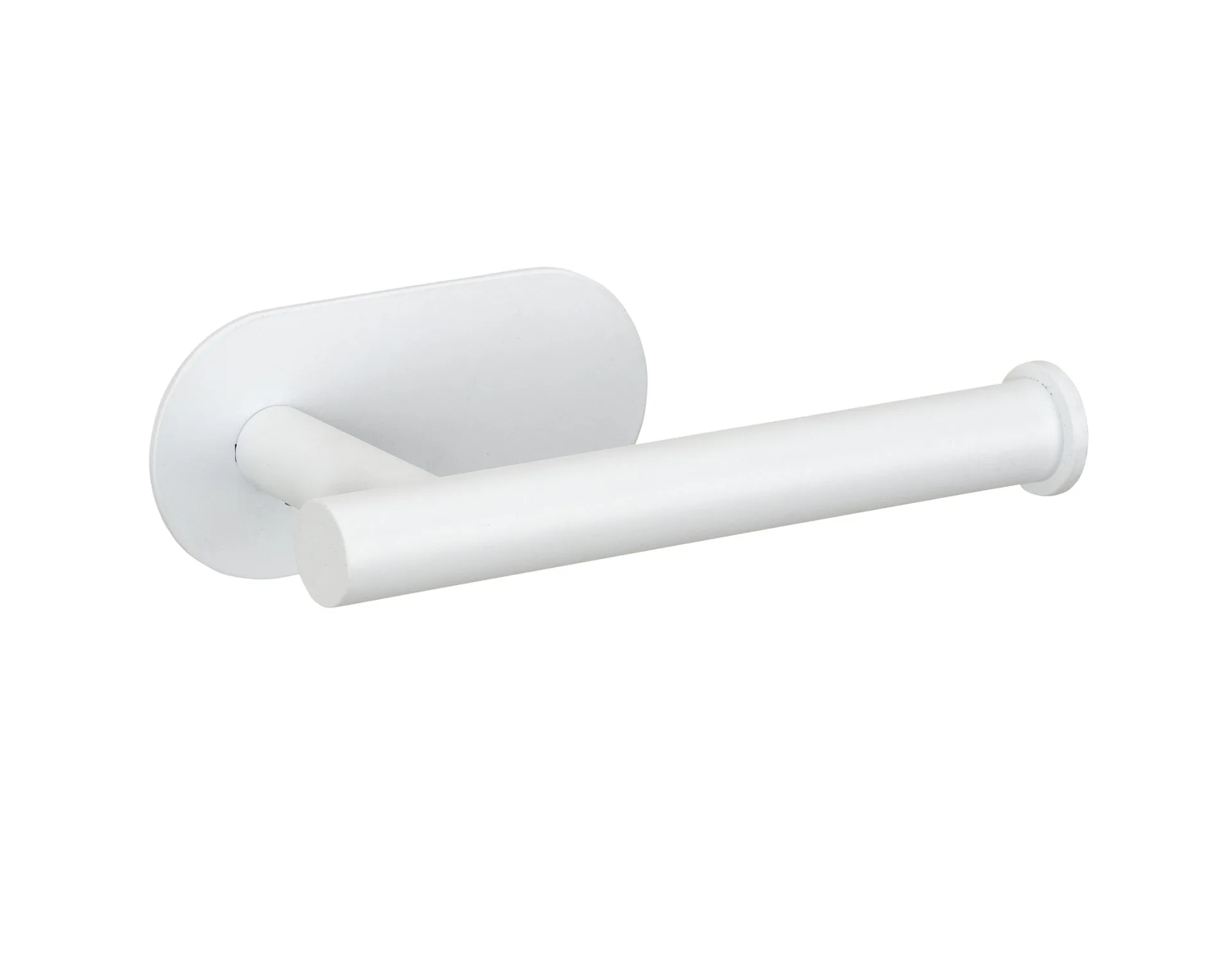 WENKO OREA Toilettenpapierhalter, Weiß matt, Edelstahl rostfrei, Befestigen ohne Bohren