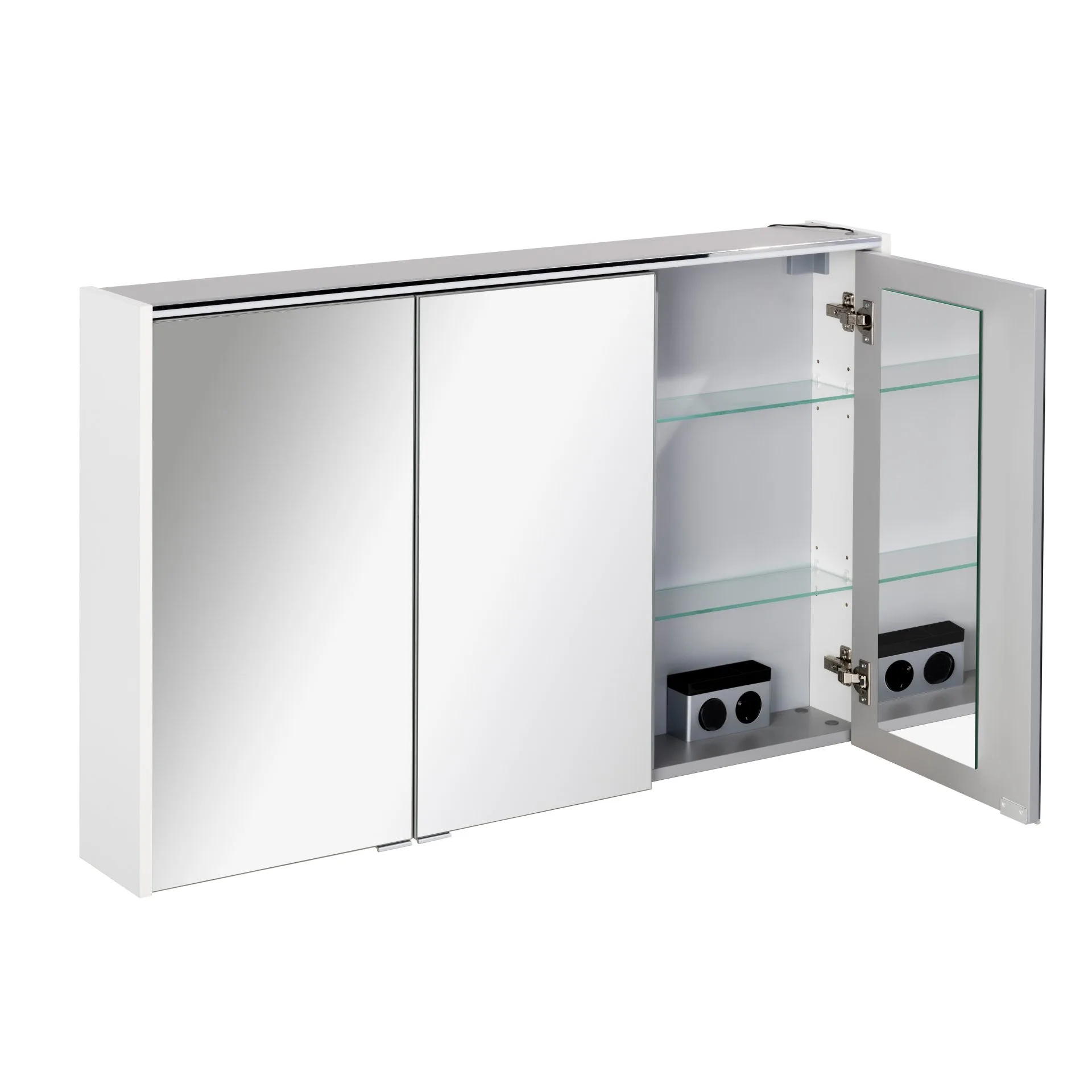 Fackelmann DENVER LED Spiegelschrank 110 cm breit, Weiß