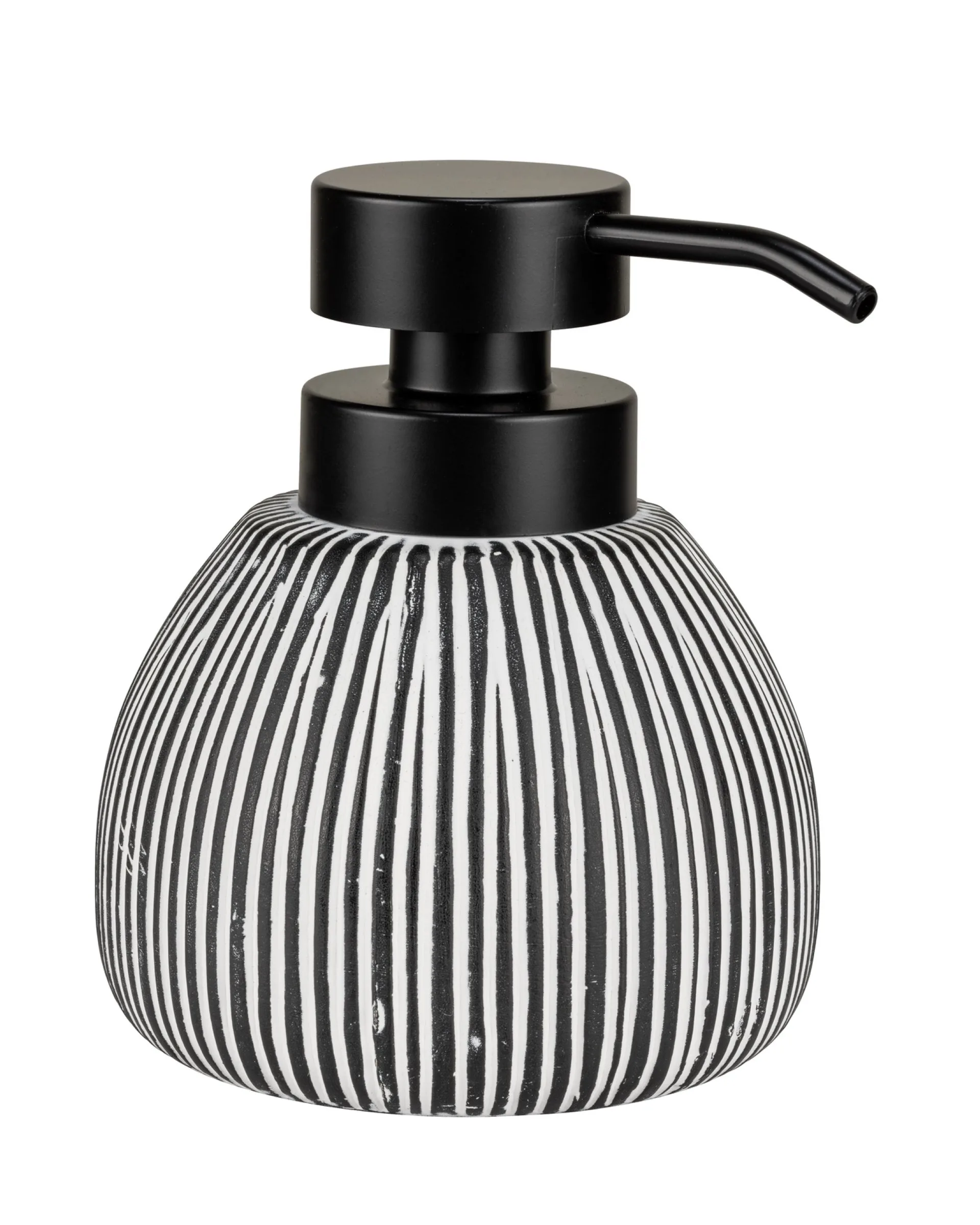 WENKO PASCOLI Accessoire Set, Weiß/Schwarz, Zahnputzbecher, Seifenspender, Keramik