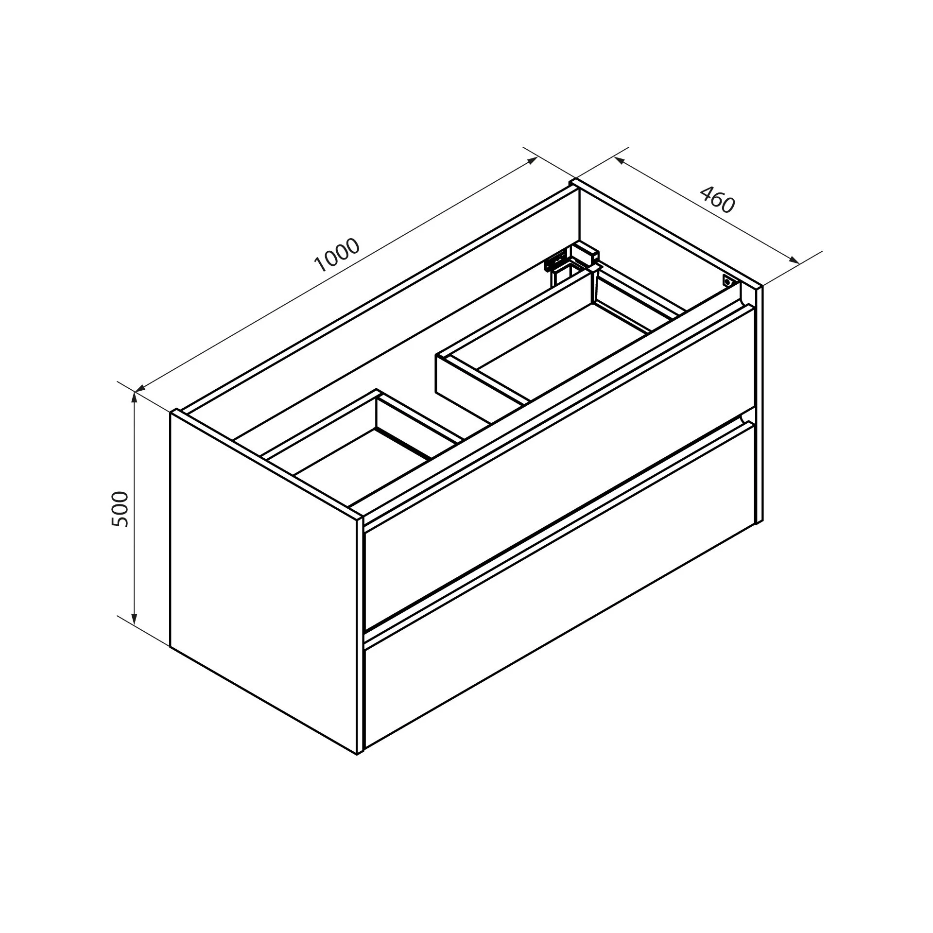 FACKELMANN VITA Waschbecken mit Unterschrank 101 cm breit, Braun hell, Waschbecken Gussmarmor Weiß matt